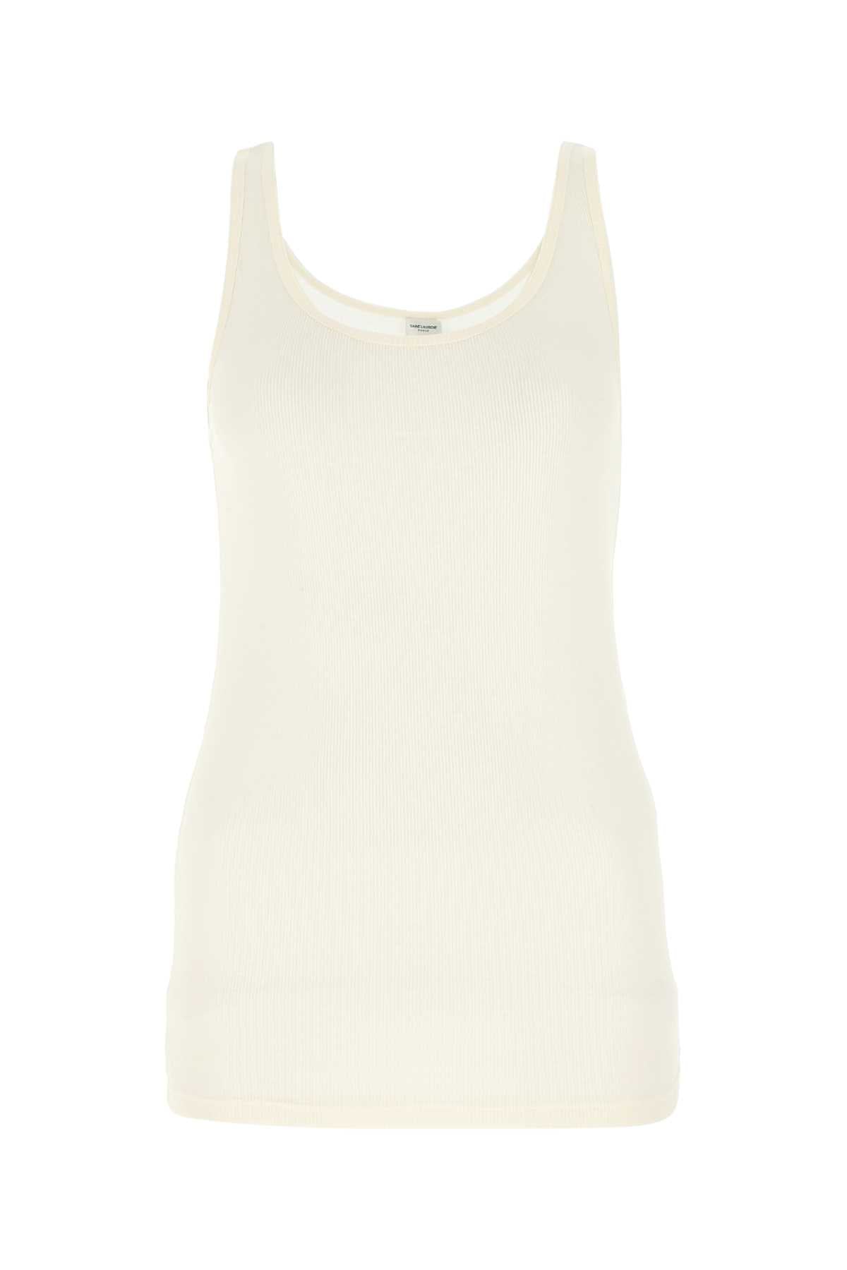 SAINT LAURENT Ivory Modal Blend Tank Top