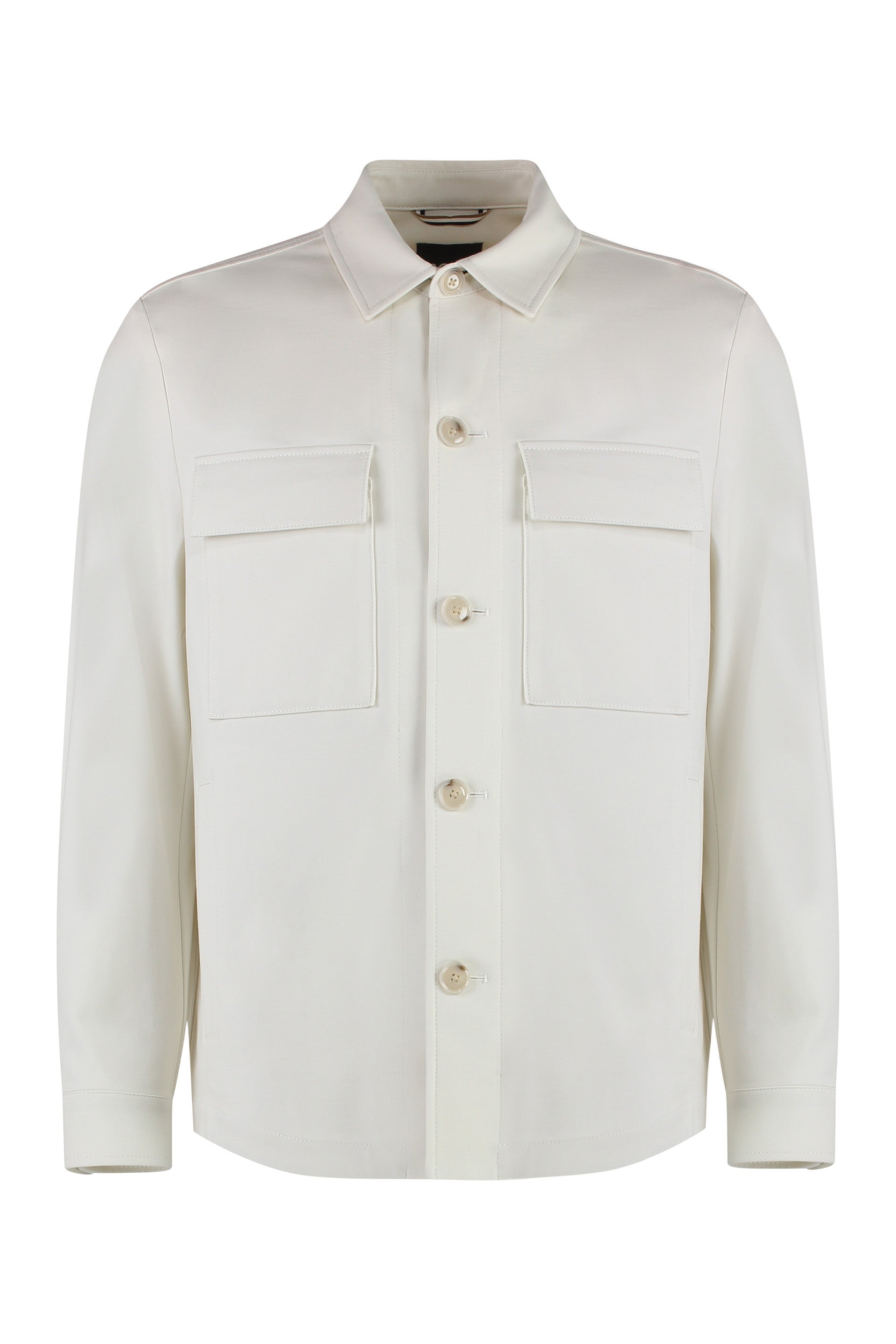BOSS Men's Viscose Overshirt with Flap Pockets