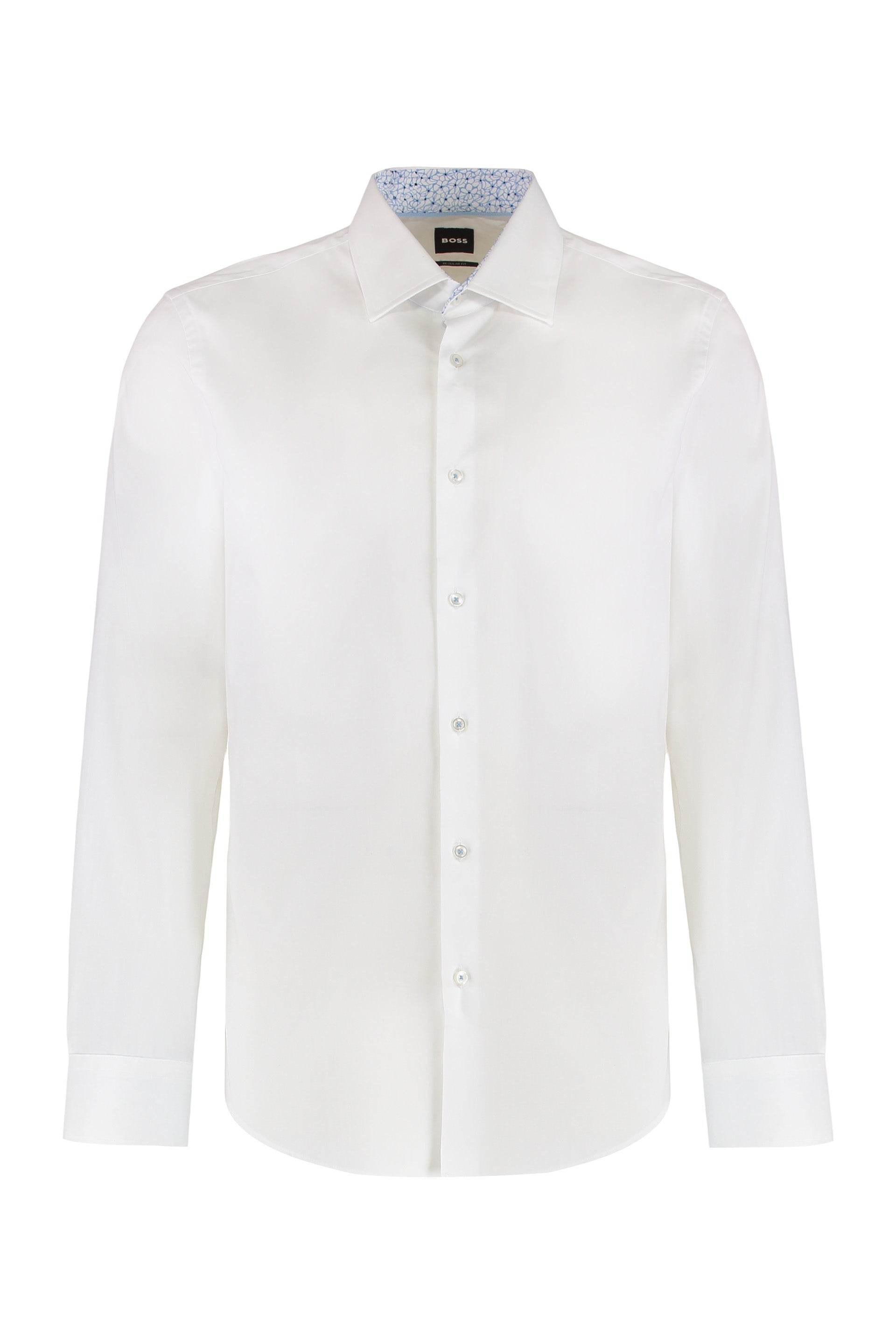 BOSS Men's Rounded Hem Cotton Shirt