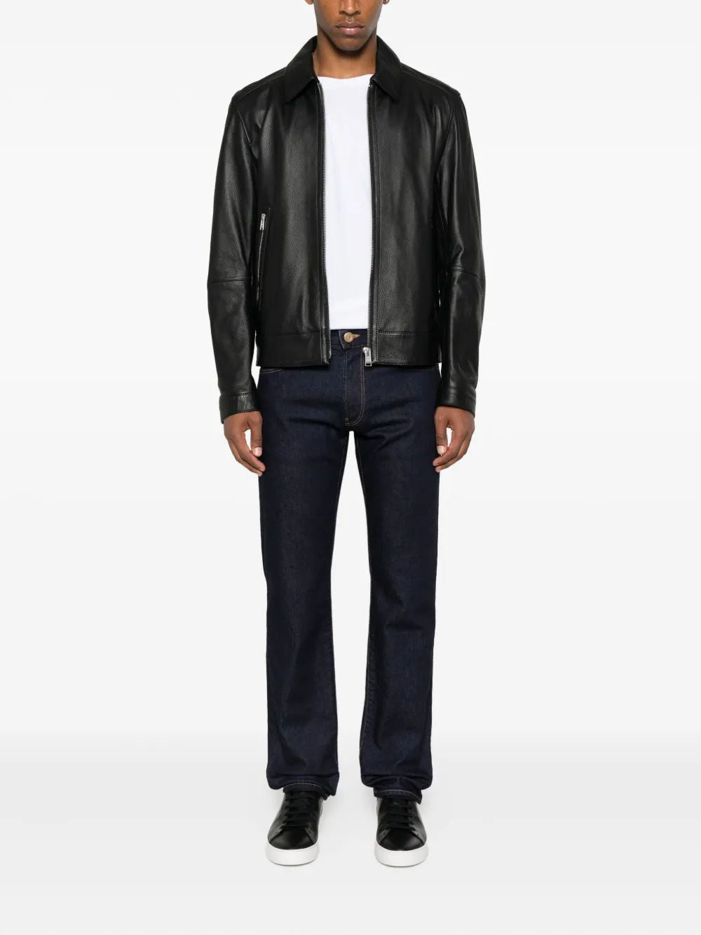 HUGO BOSS Men's Luxury Leather Jacket