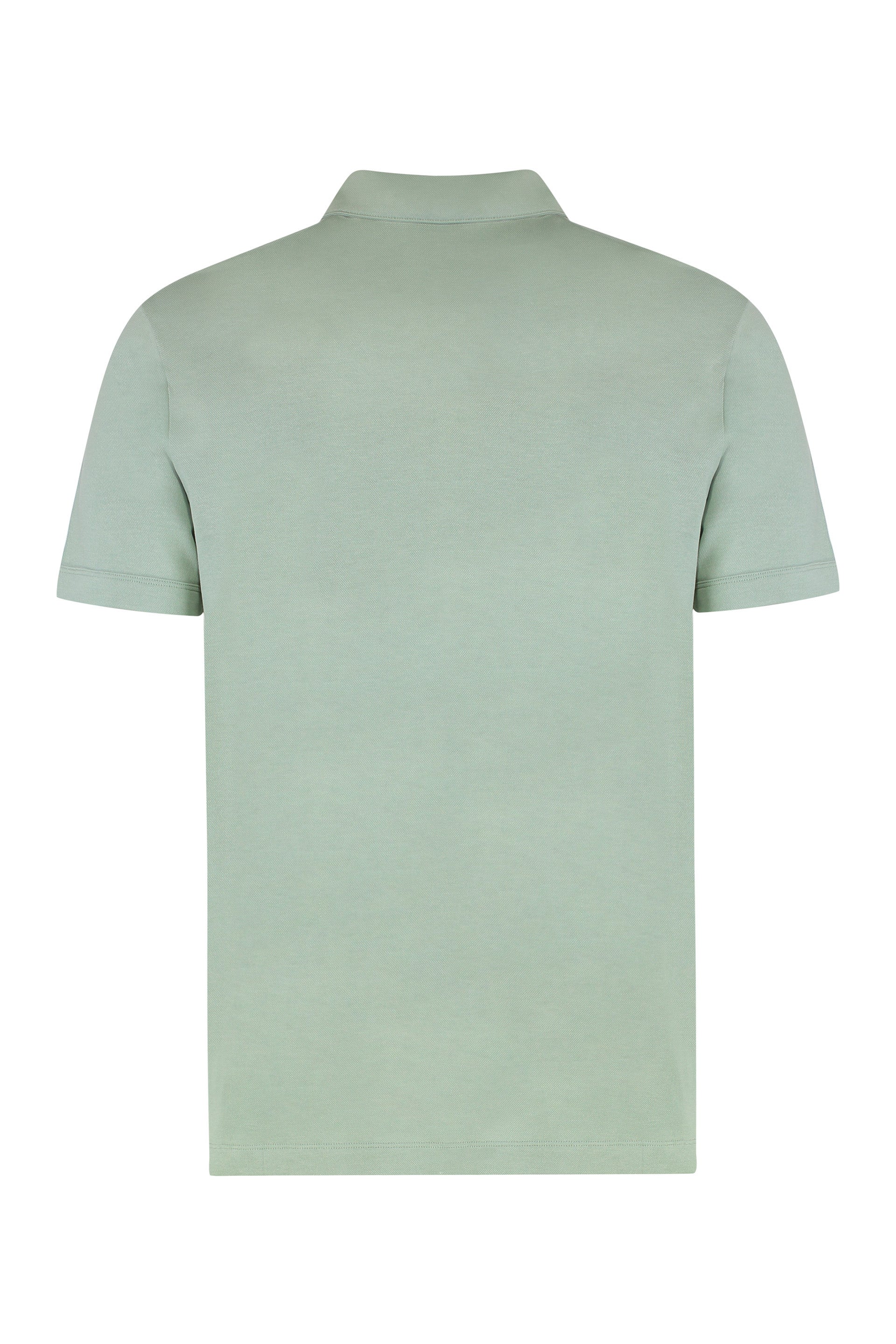 BOSS Cotton Blend Polo with Classic Collar and Zip Closure