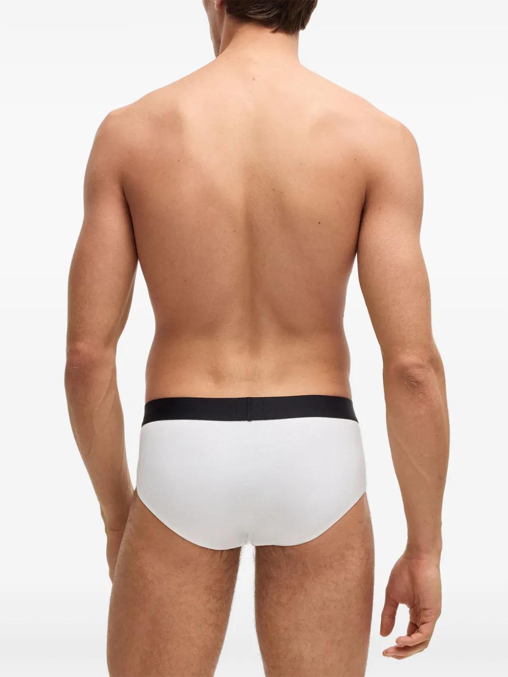 BOSS Set of Three Cotton Briefs with Logoed Elastic Band