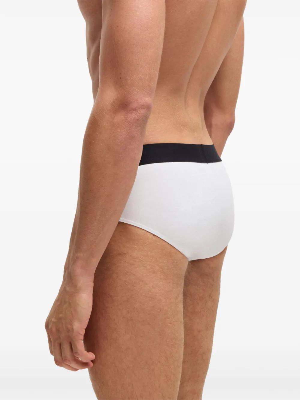 BOSS Set of Three Cotton Briefs with Logoed Elastic Band