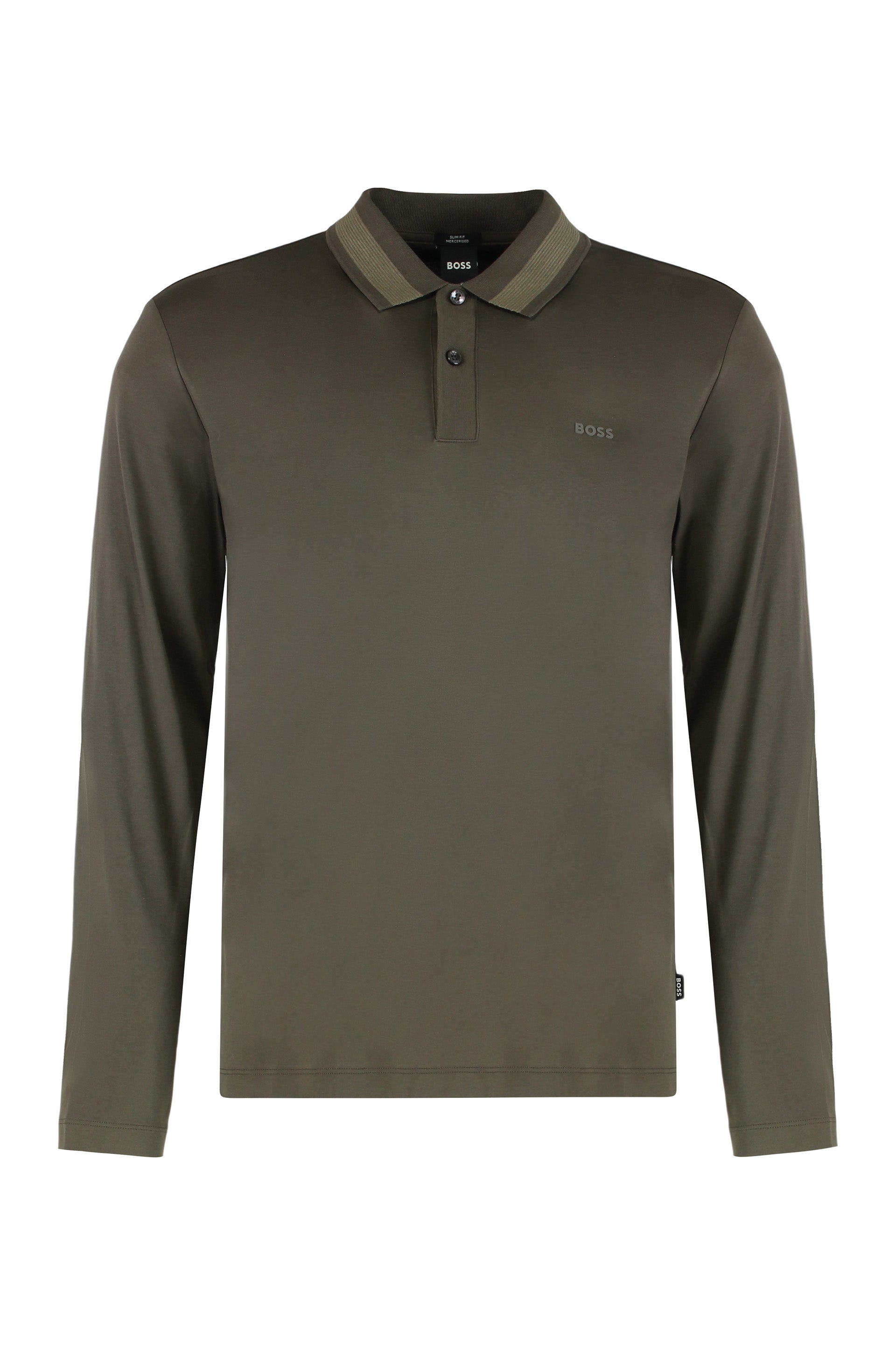 BOSS Classic Long-Sleeved Cotton Polo for Men