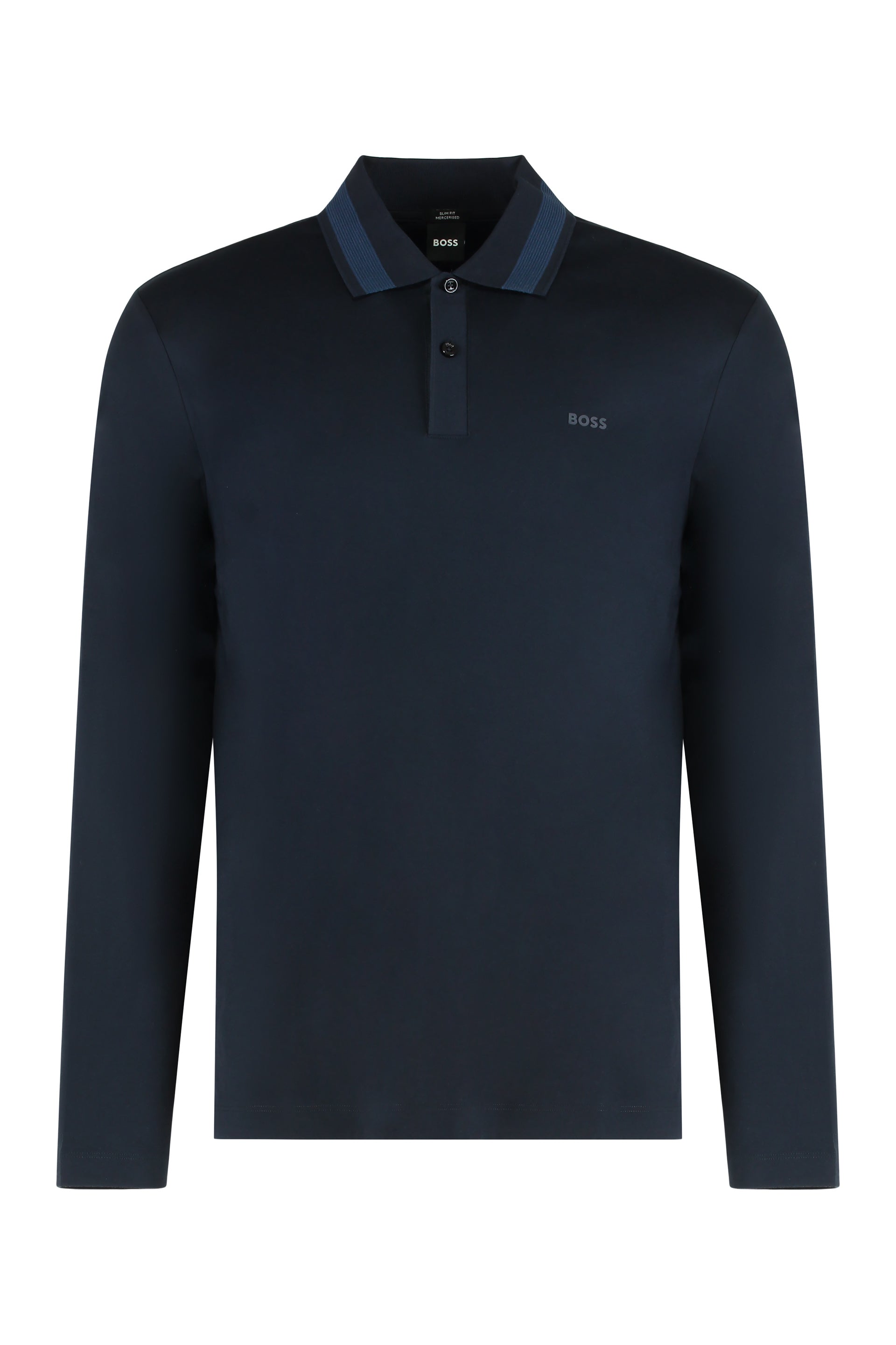 BOSS Classic Long Sleeve Cotton Polo for Men