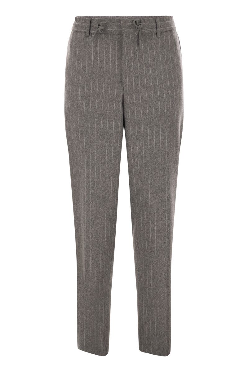 BOSS Brushed Stretch Flannel Trousers with Tapered Fit