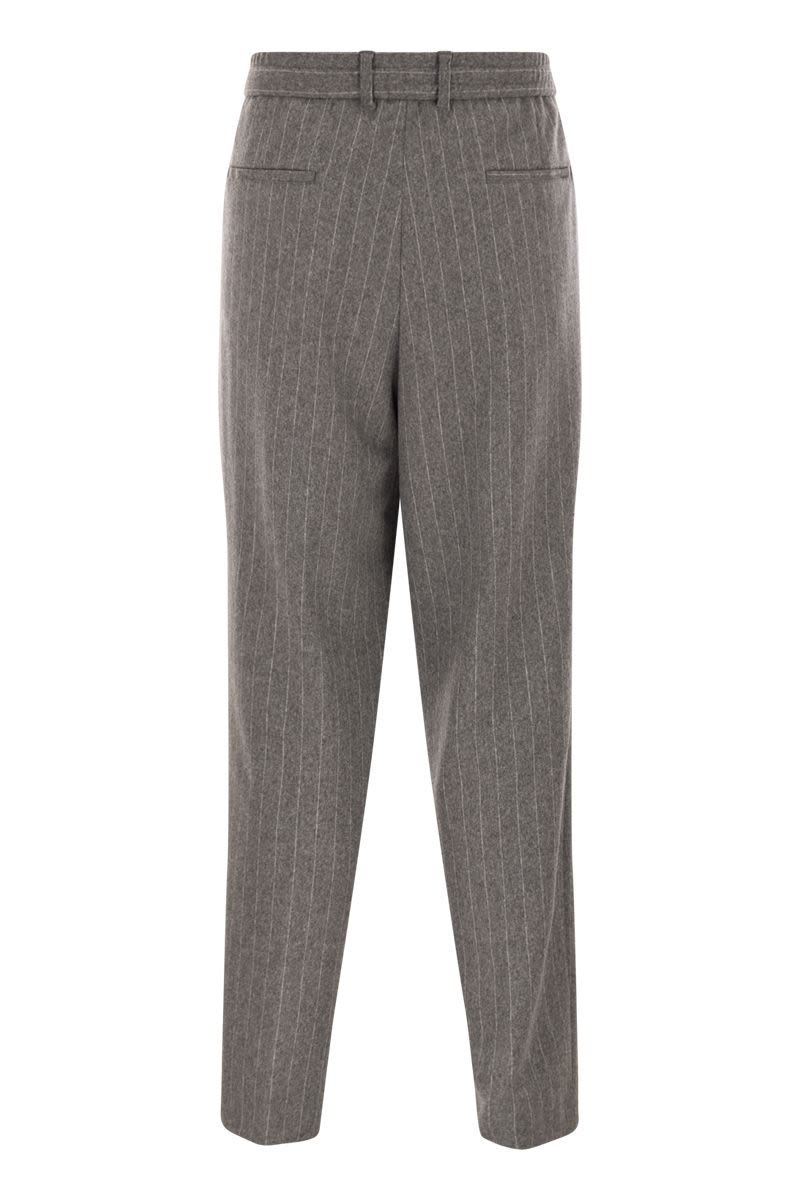 BOSS Brushed Stretch Flannel Trousers with Tapered Fit