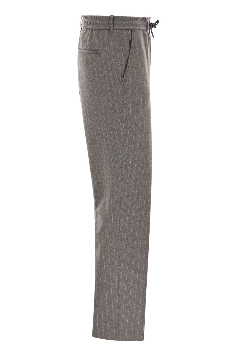 BOSS Brushed Stretch Flannel Trousers with Tapered Fit