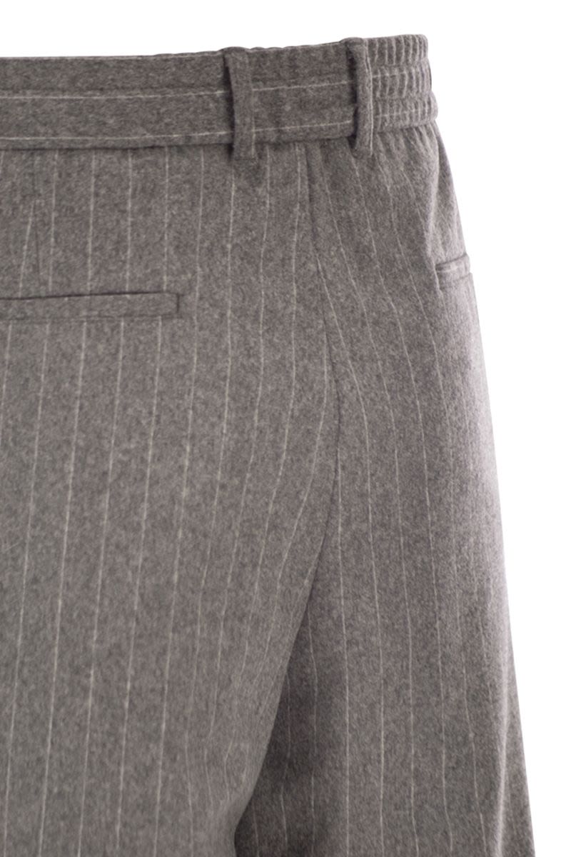 BOSS Brushed Stretch Flannel Trousers with Tapered Fit