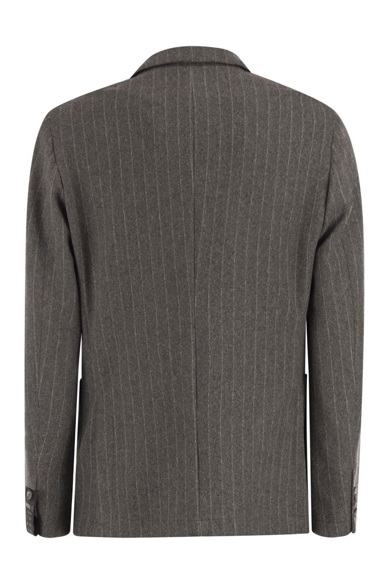 BOSS Slim-Fit Blazer in Stretch Striped Flannel