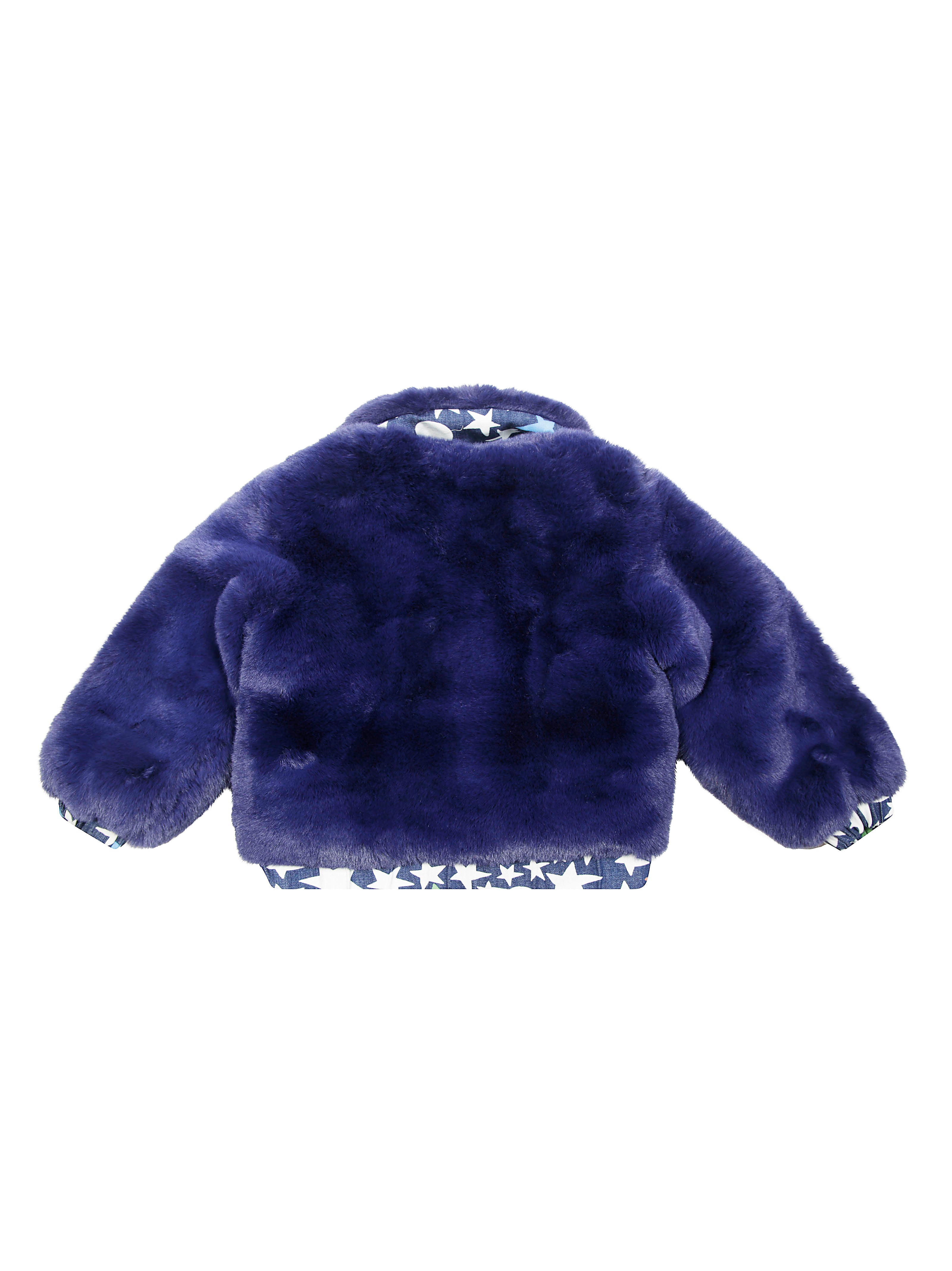 STELLA MC CARTNEY JUNIOR Mini Eco Fur Star Detail Jacket