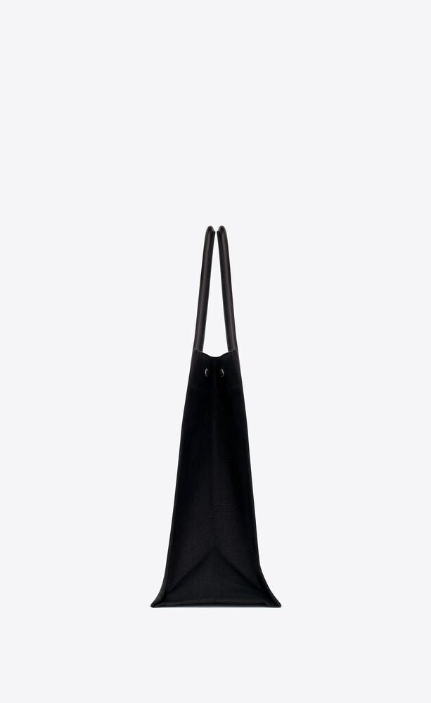 SAINT LAURENT Rive Gauche Canvas Tote Handbag - 48cm