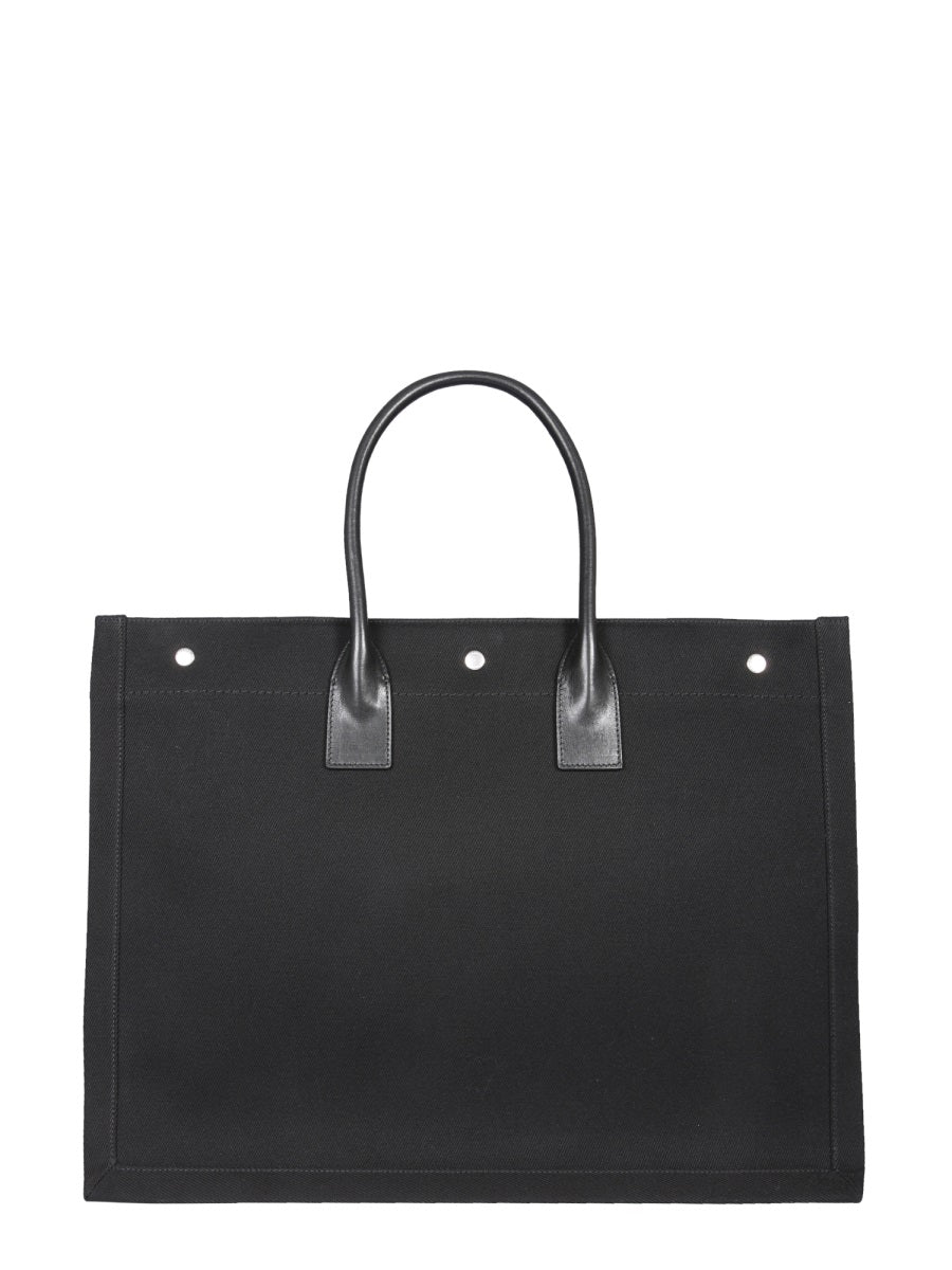 SAINT LAURENT Large Leather Tote Handbag with Top Handle