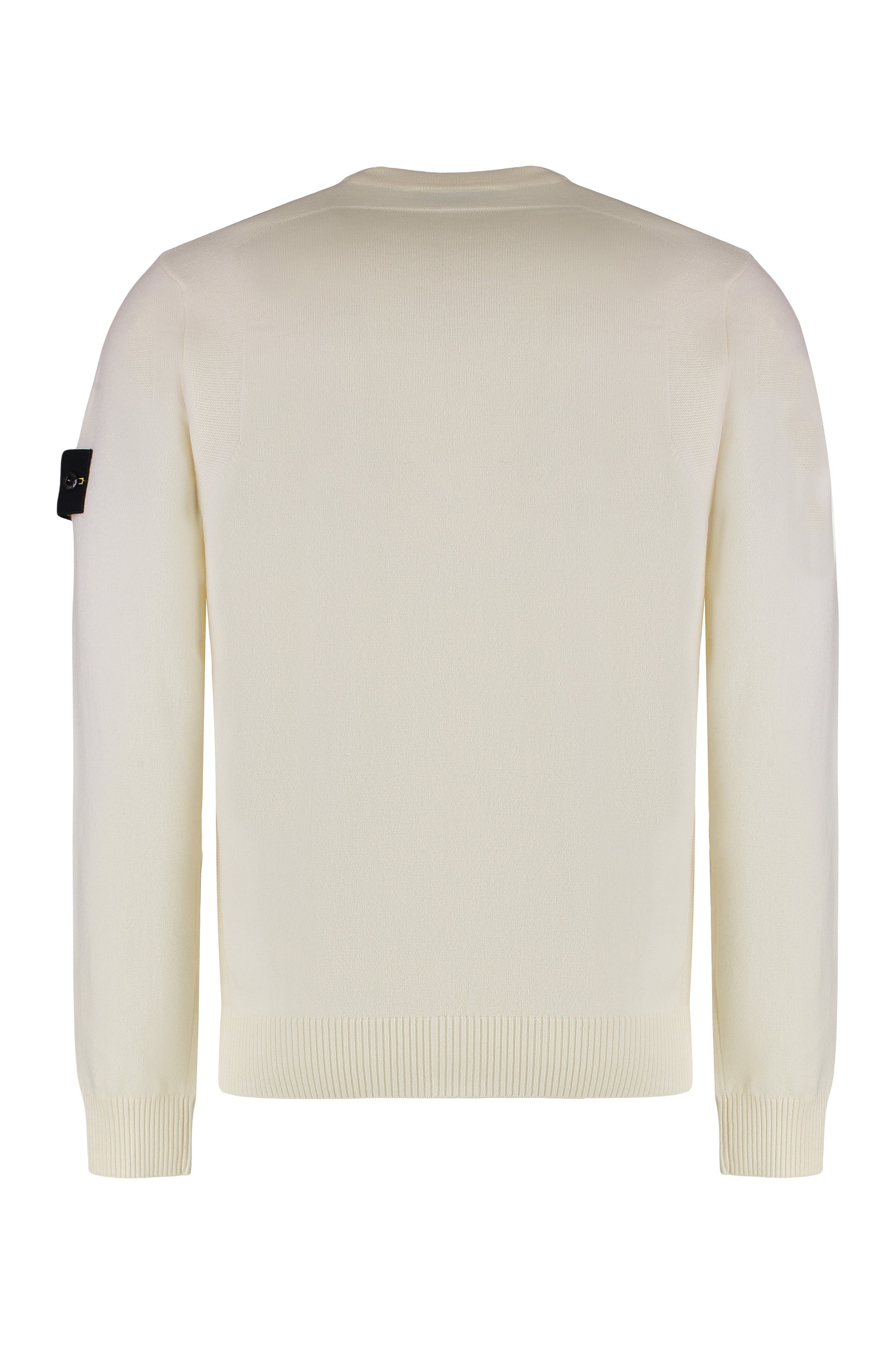 STONE ISLAND Men's Virgin Wool Crew-Neck Sweater with Removable Logo Patch