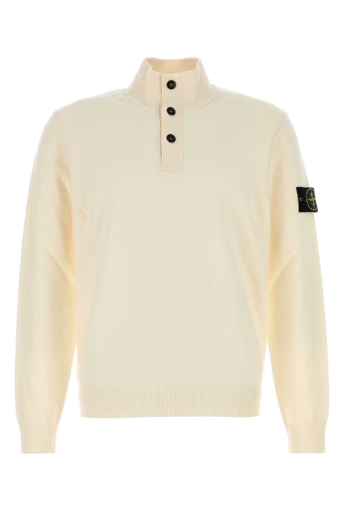 STONE ISLAND Men's Wool Blend Long Sleeve Polo Sweater