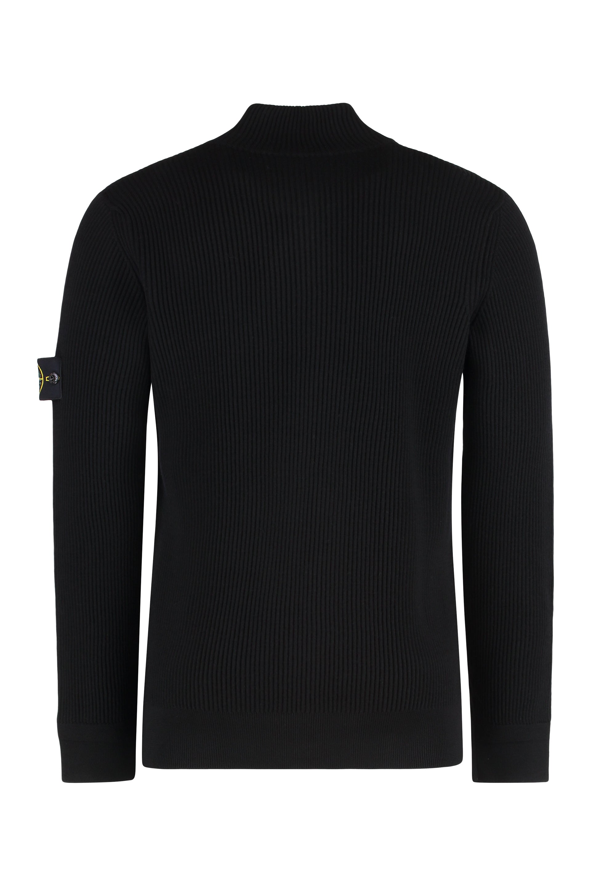 STONE ISLAND Modern Zip-Up Wool Sweater