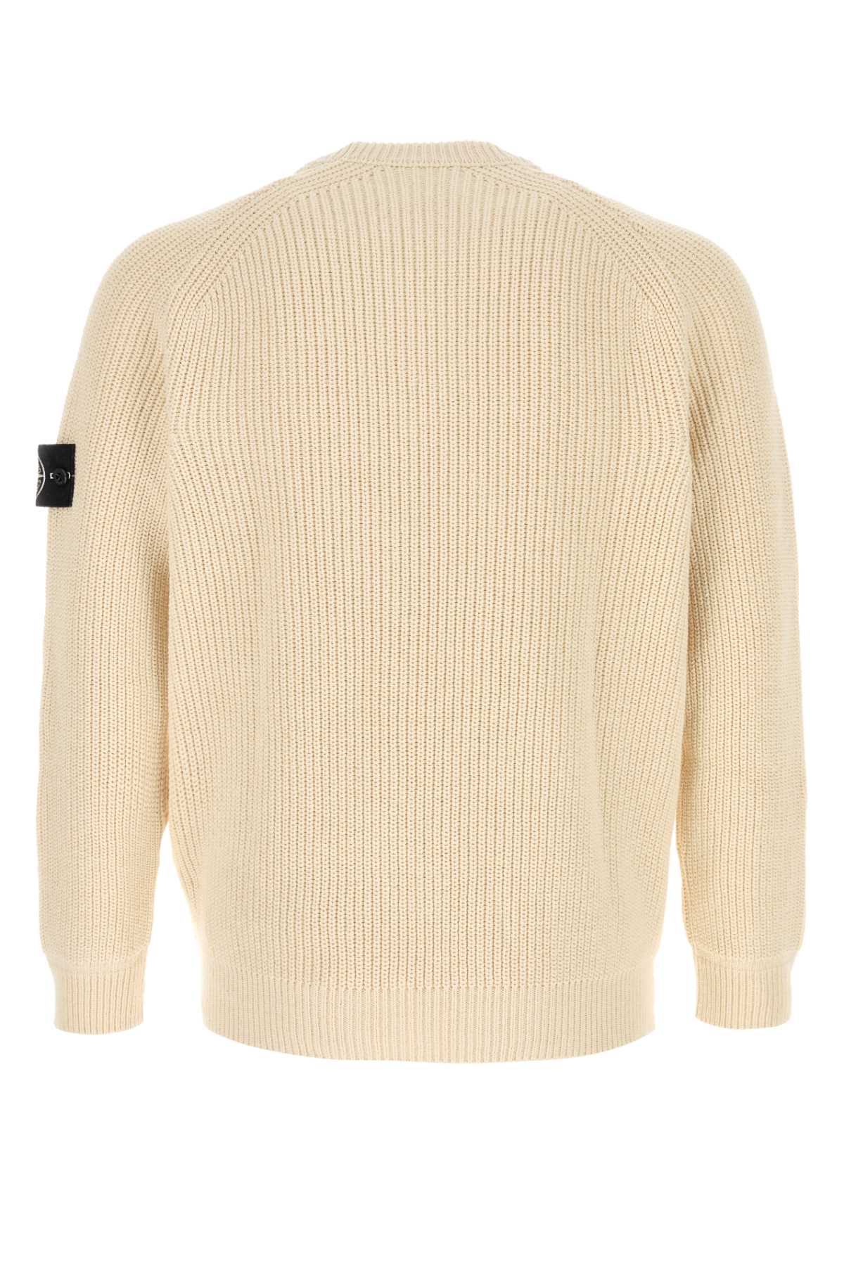 STONE ISLAND Men's Crew Neck Sand Cotton Sweater
