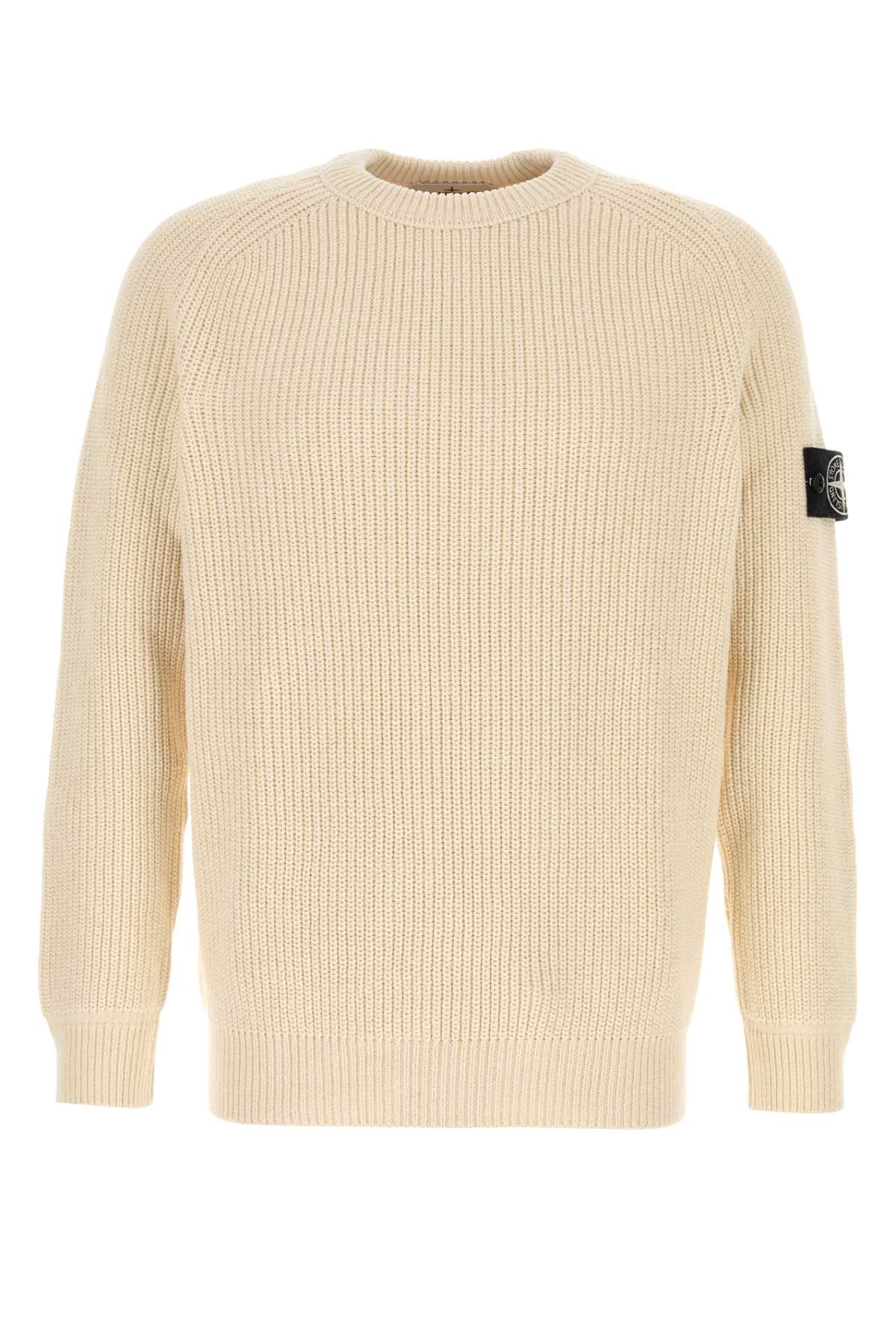 STONE ISLAND Men's Crew Neck Sand Cotton Sweater