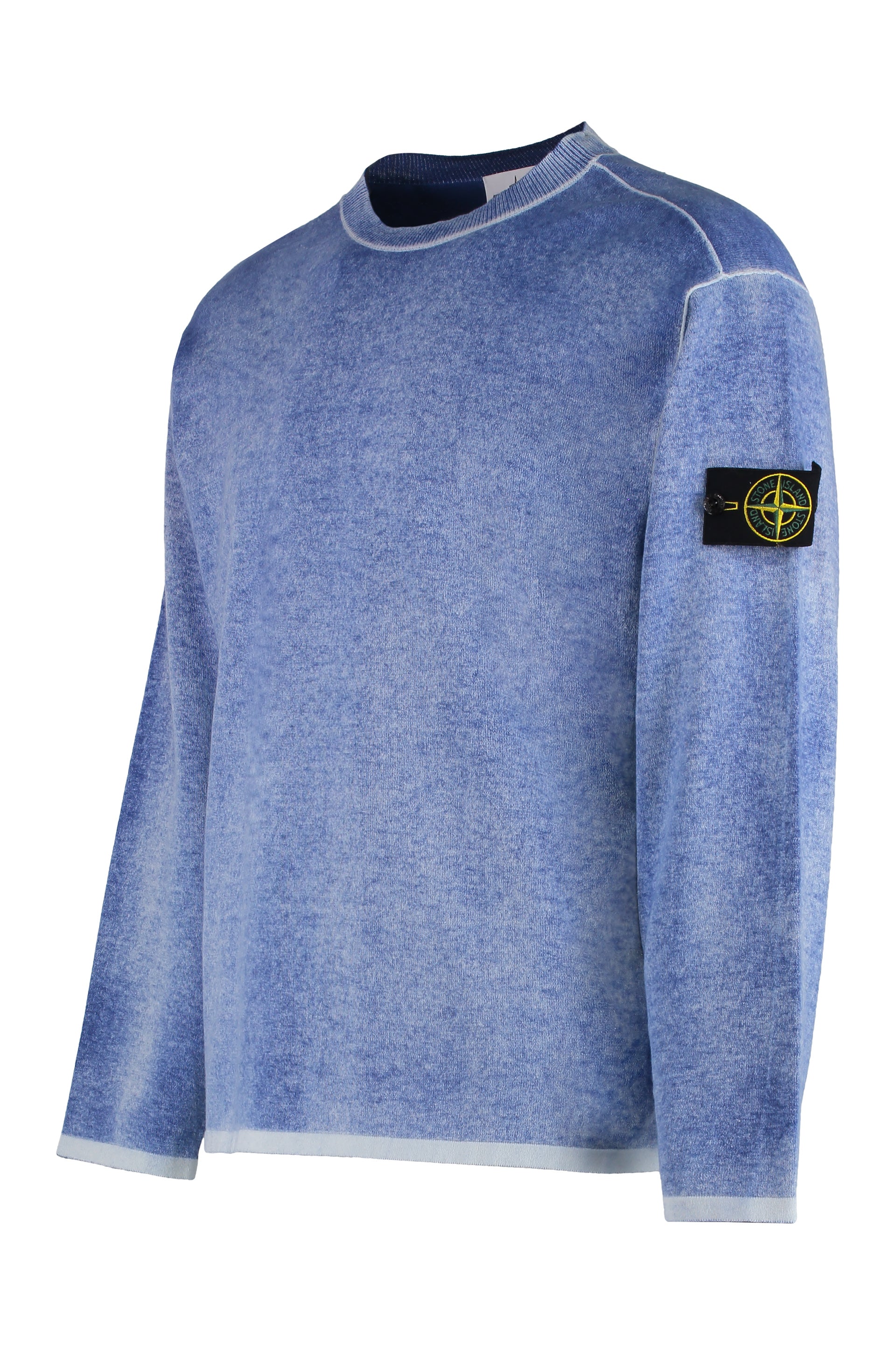 STONE ISLAND Cotton Crew-Neck Sweater with Removable Logo Patch