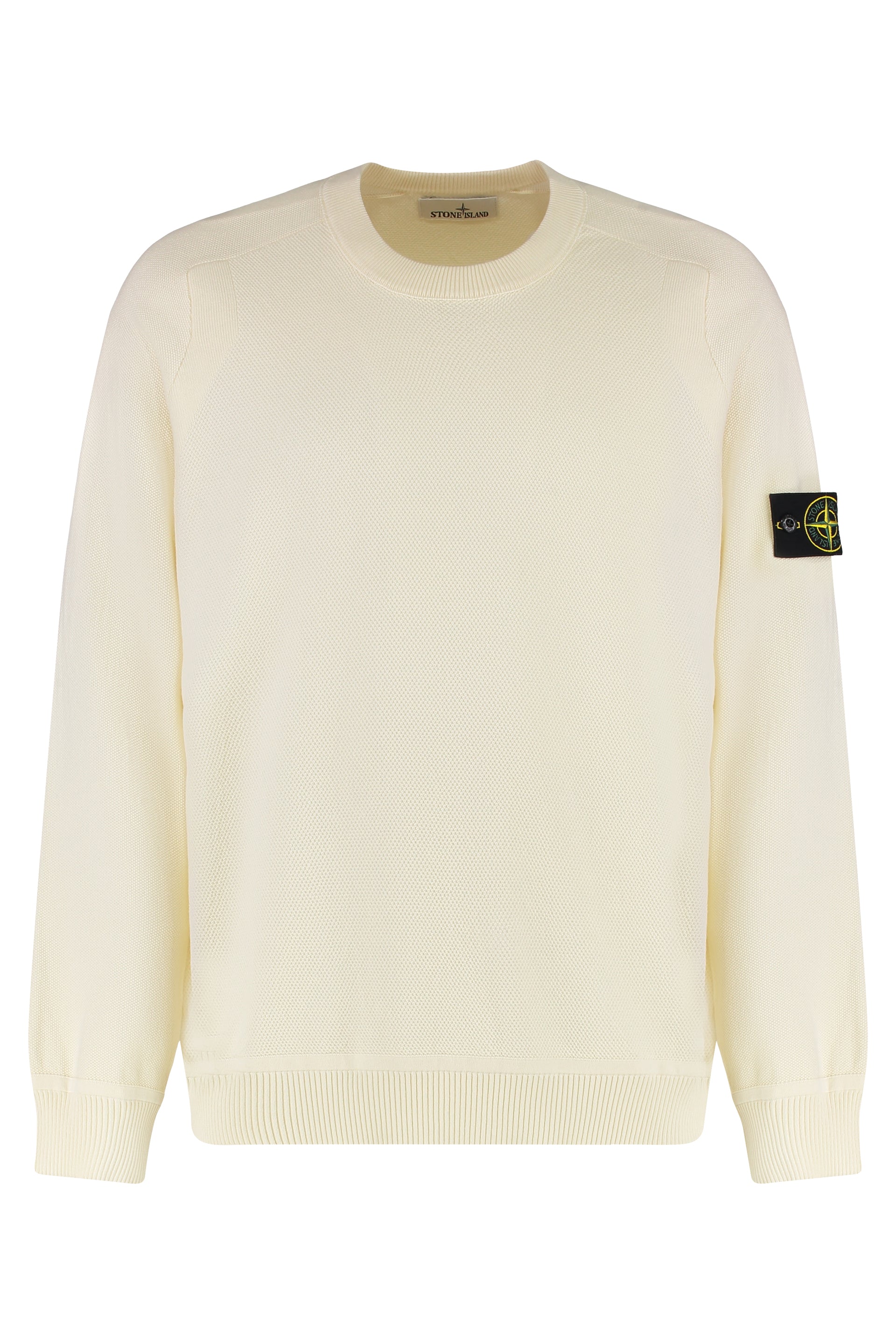 STONE ISLAND Cotton Sweater with Removable Logo Patch - SS25