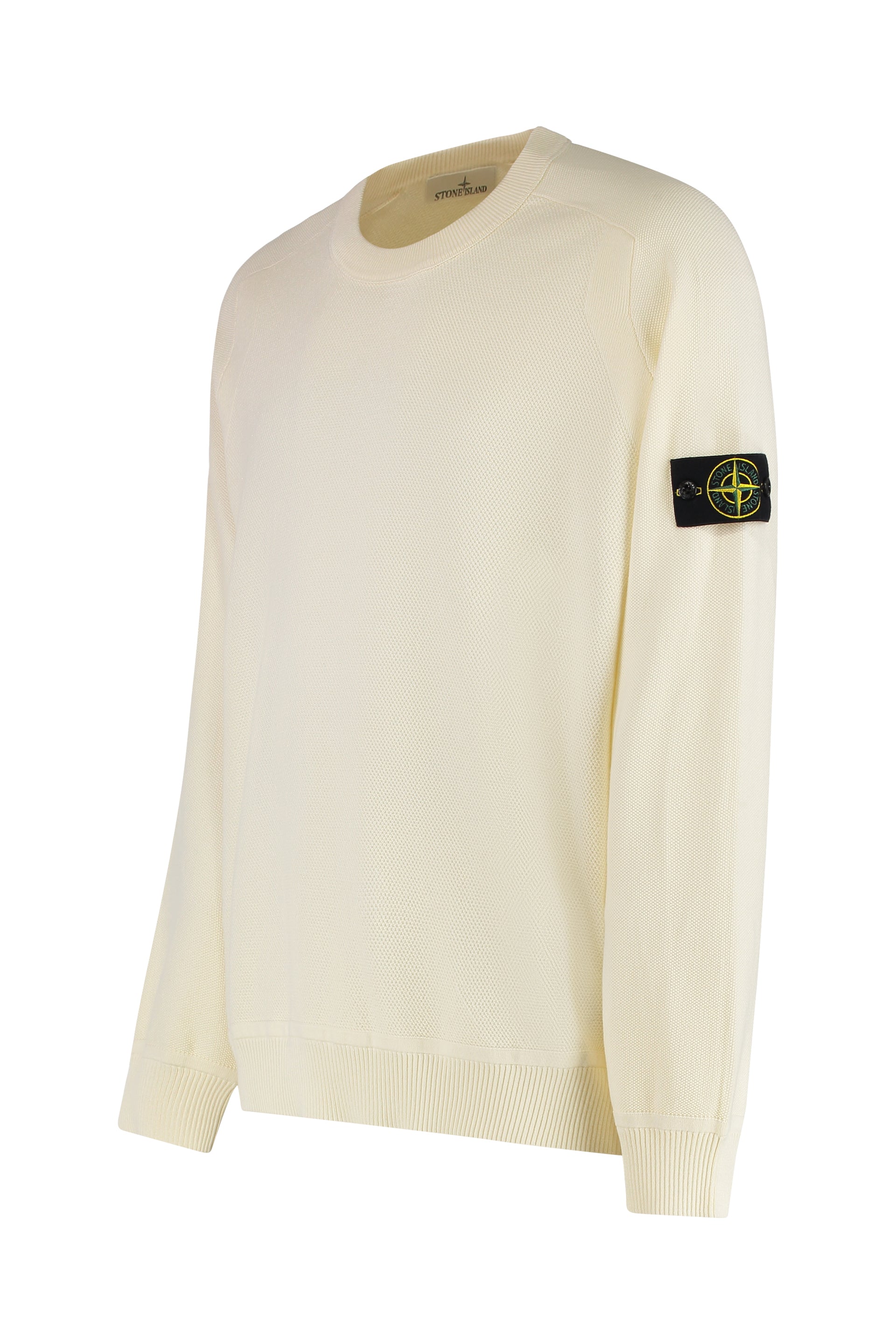 STONE ISLAND Cotton Sweater with Removable Logo Patch - SS25