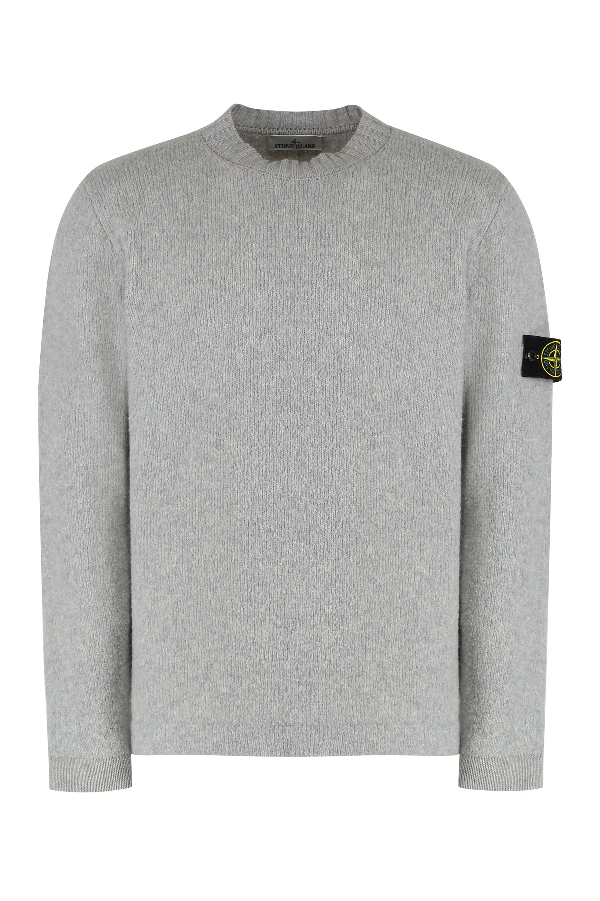 STONE ISLAND Wool-Blend Crew-Neck Sweater with Removable Logo Patch