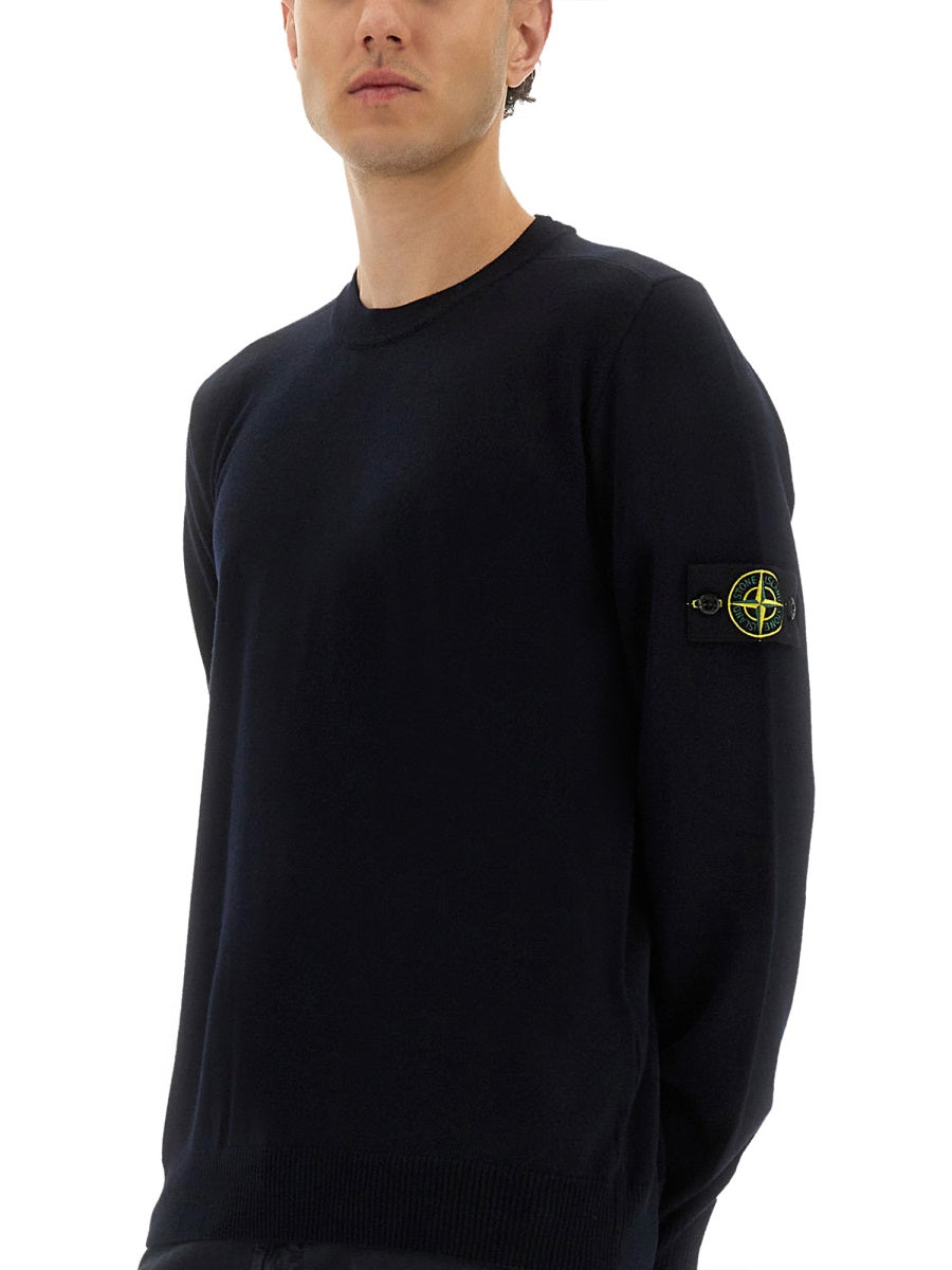 STONE ISLAND Round Neck Virgin Wool Sweater for Men