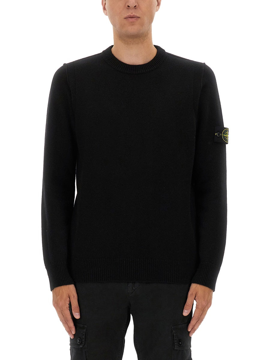 STONE ISLAND Round Neck Mixed Wool Sweater for Men