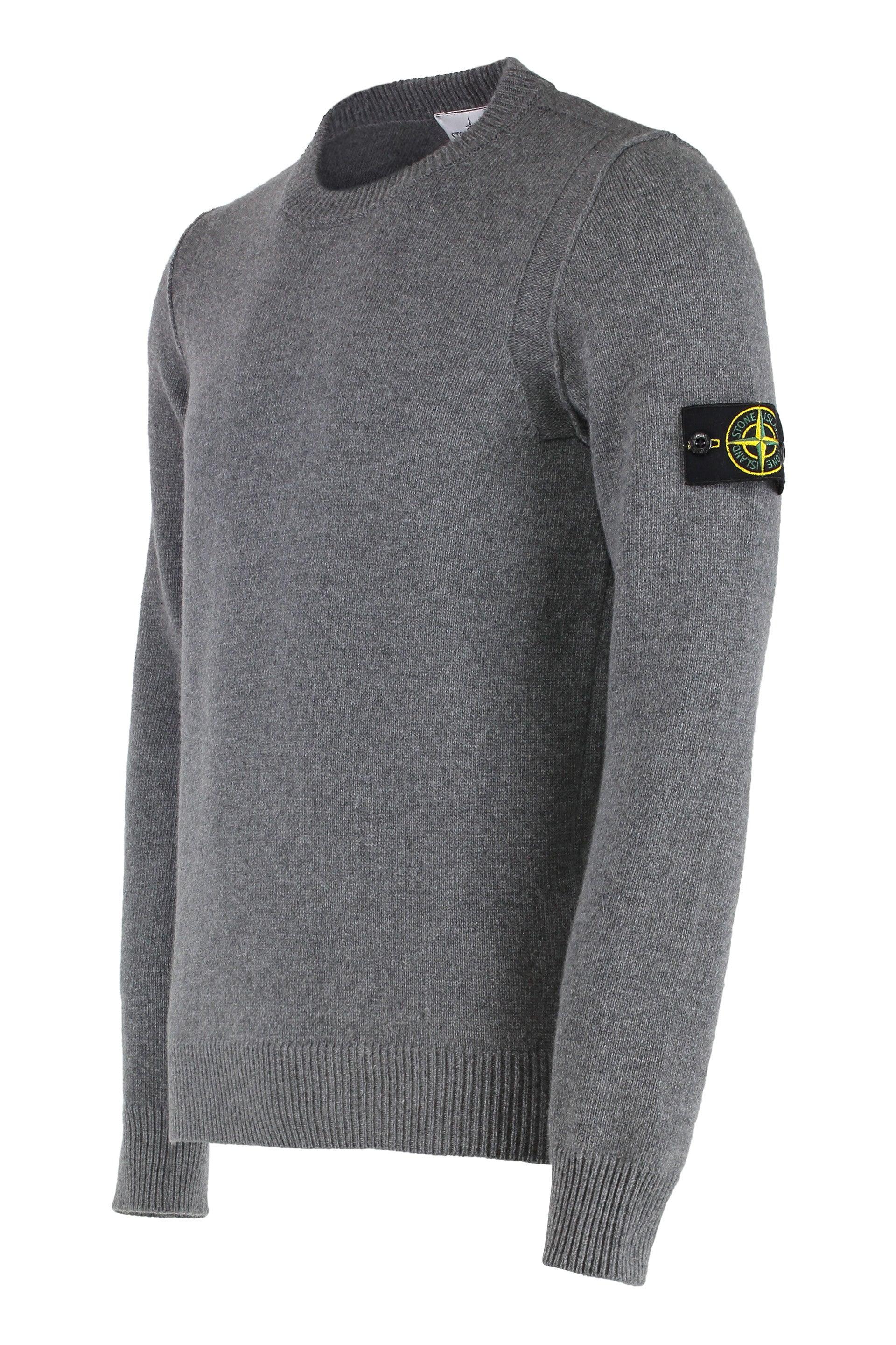 STONE ISLAND Wool-Blend Crew-Neck Sweater with Removable Logo Patch