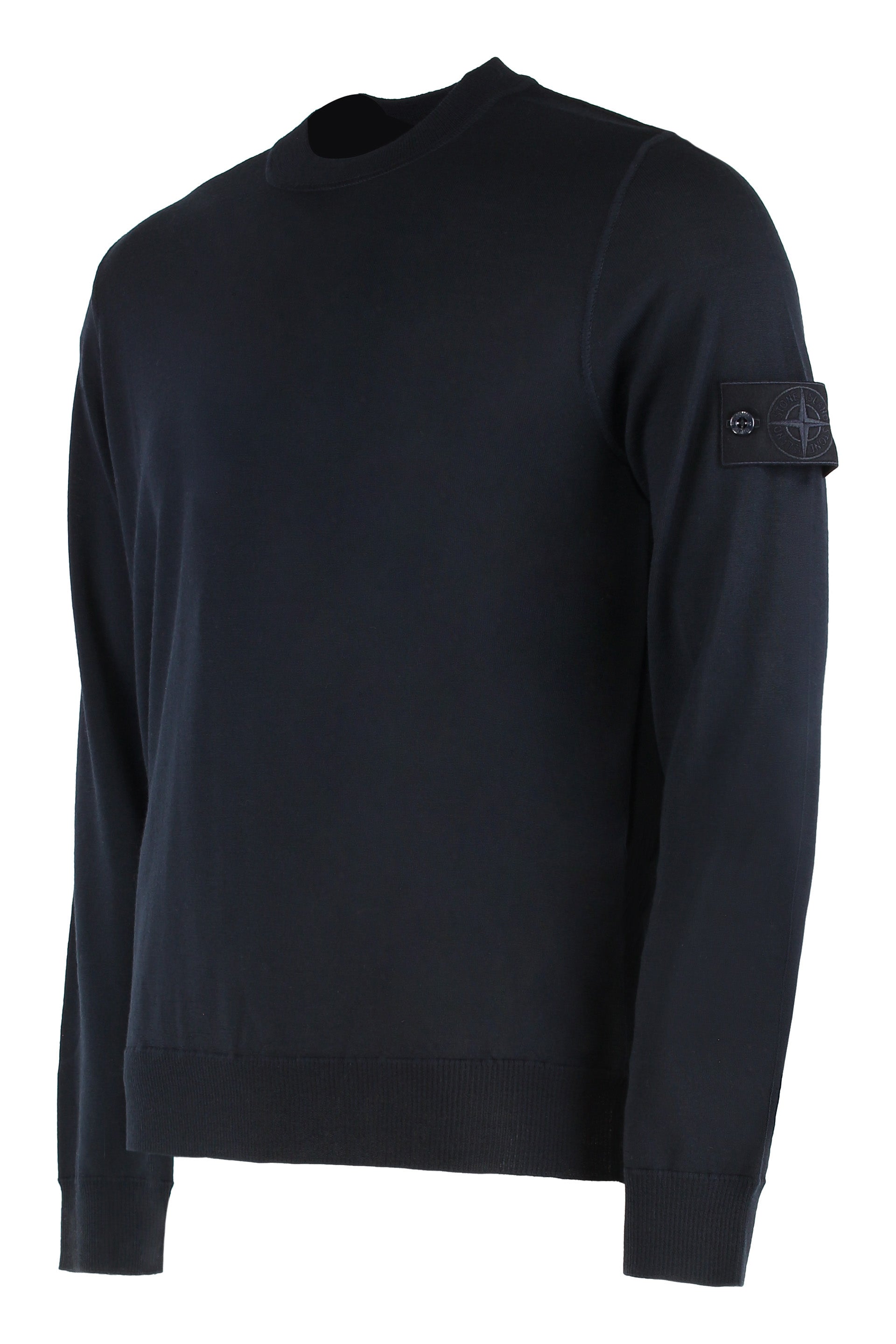 STONE ISLAND Classic Round Neck Wool Sweater for Men