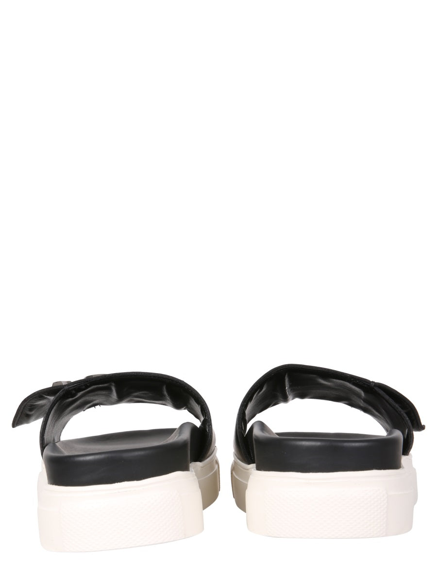N°21 Oversized Slide Sandals with Logo - 3 cm Sole