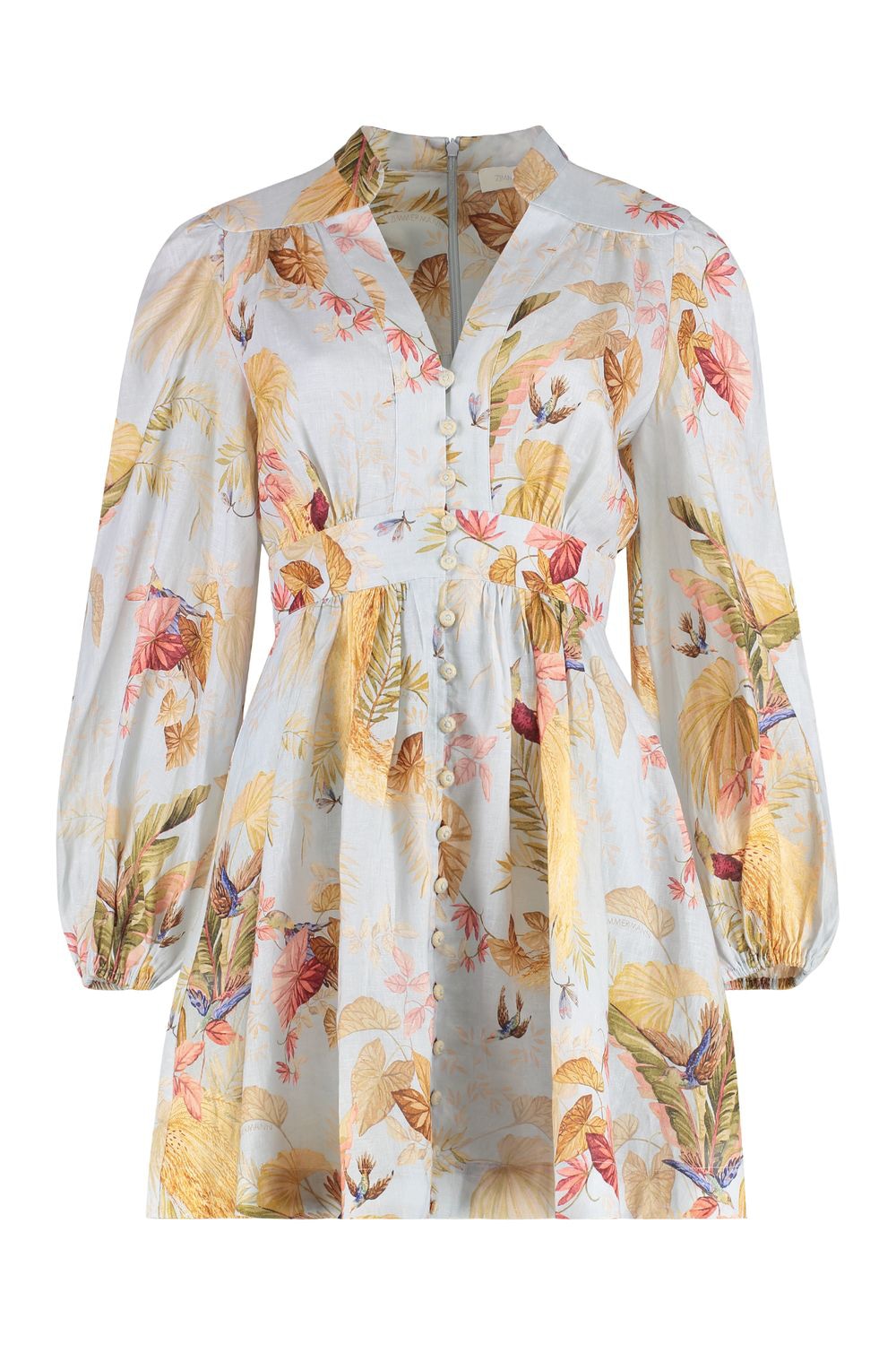 ZIMMERMANN Plunge Printed Linen Dress - Size 0 to 4