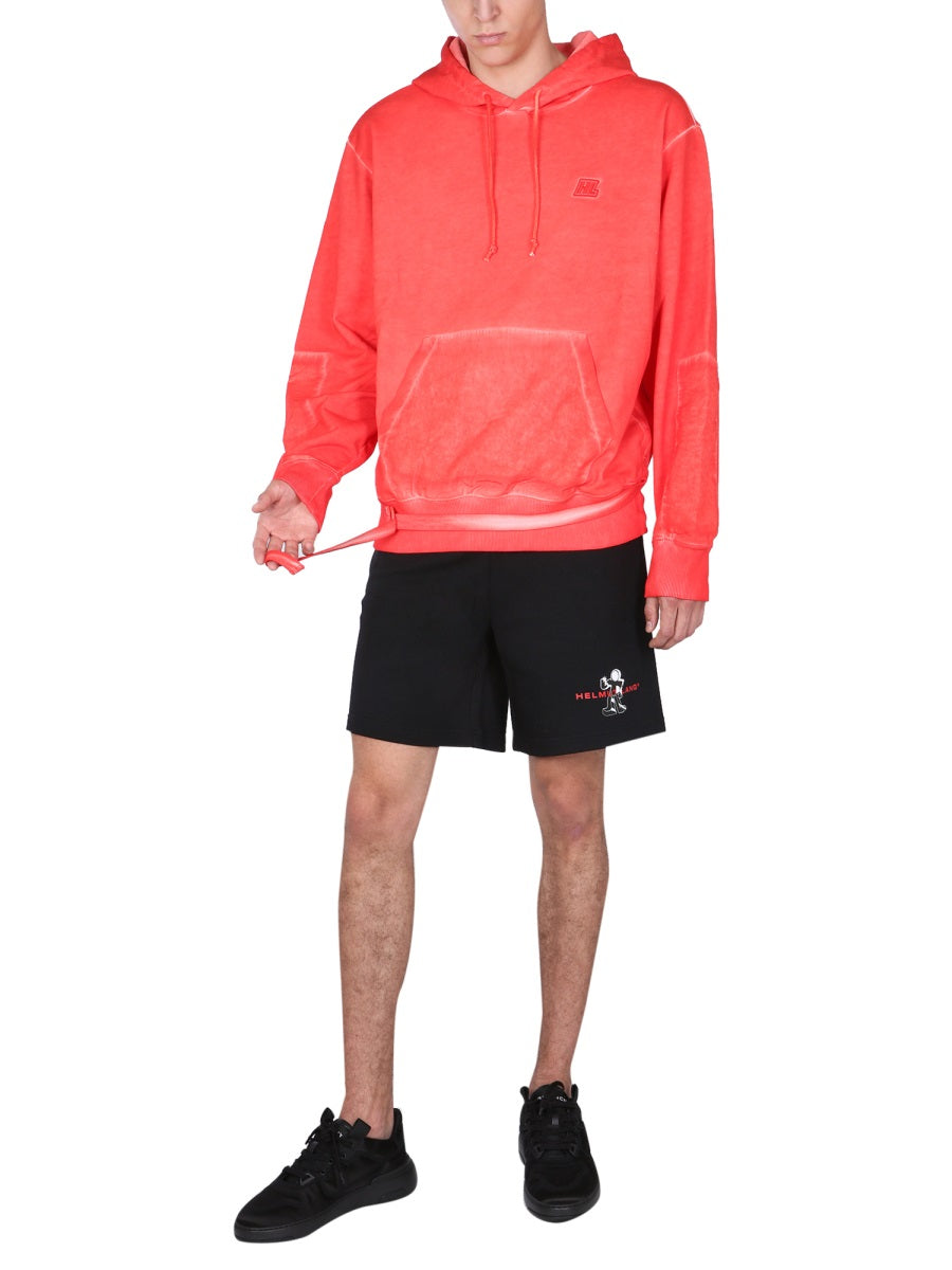 HELMUT LANG Military-Inspired Hooded Sweatshirt for Men