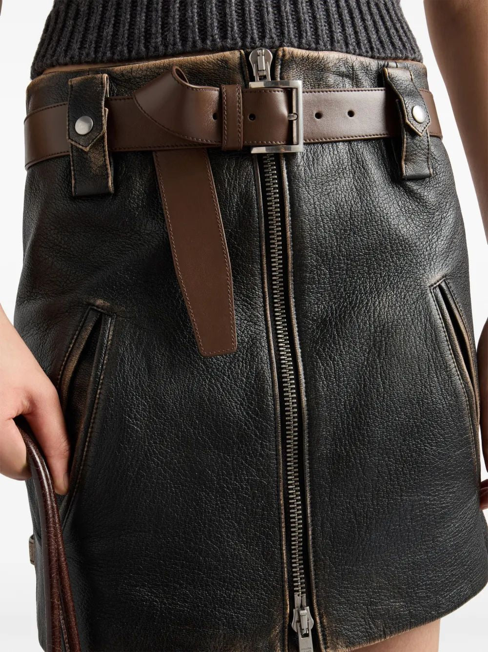 PRADA Mini Leather Outerwear for Women