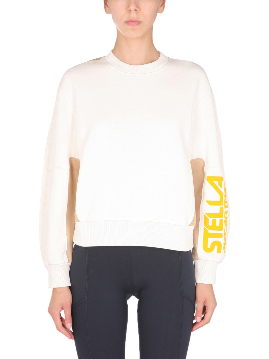 STELLA McCARTNEY Logo Flocked Crew Neck Sweatshirt for Women