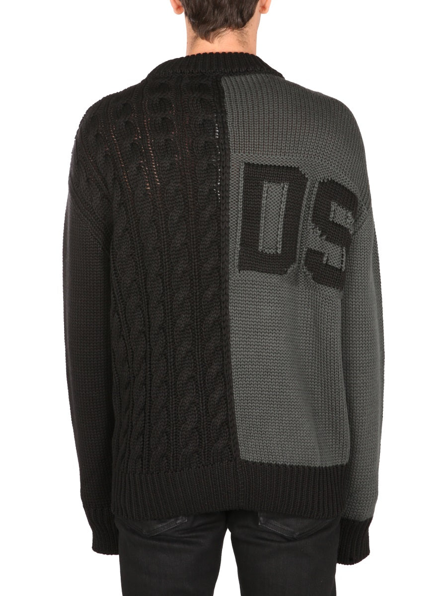 GCDS Classic Logo Inlay Crew Neck Sweater for Men