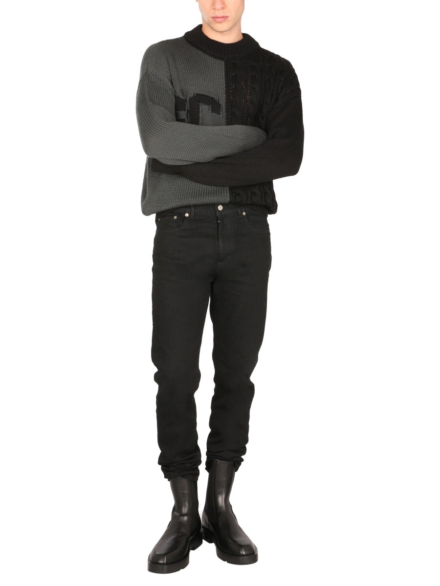 GCDS Classic Logo Inlay Crew Neck Sweater for Men