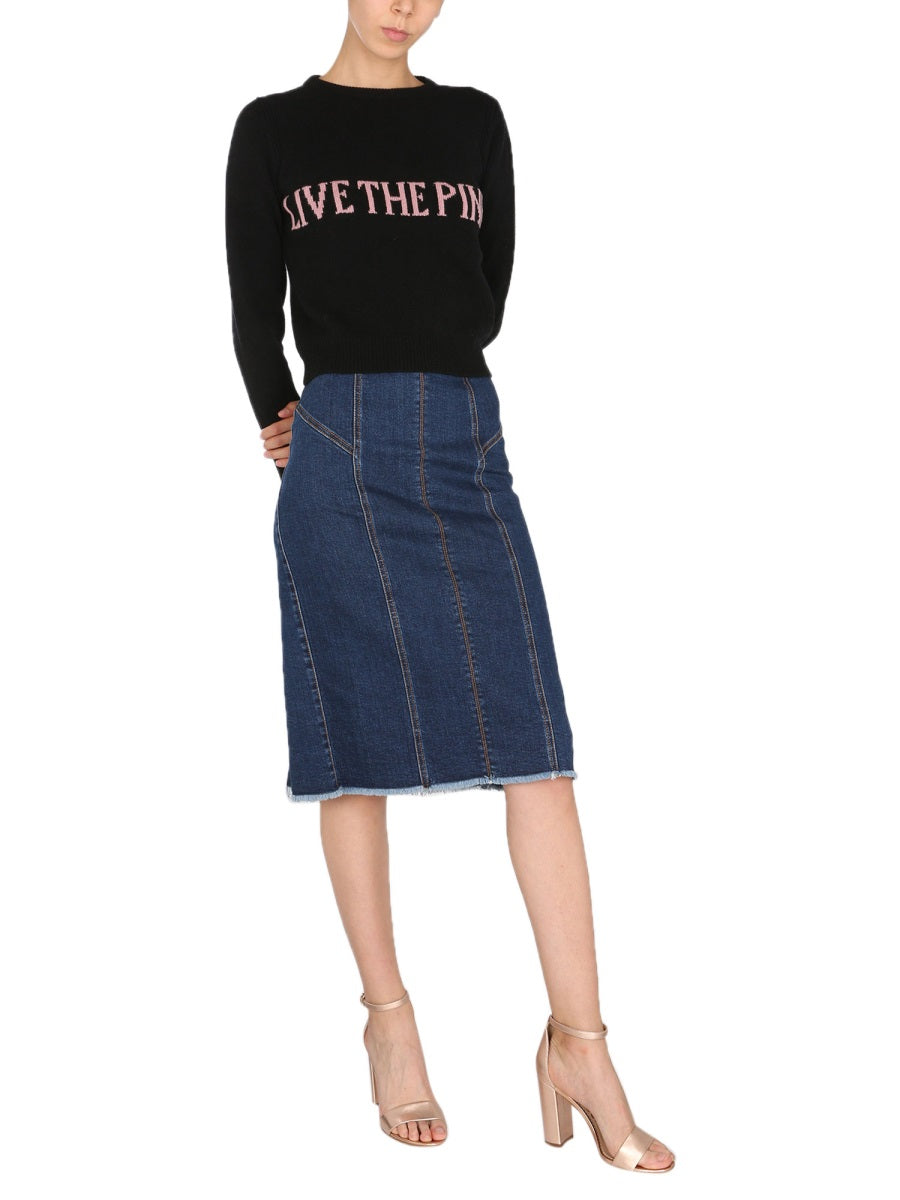 ALBERTA FERRETTI Crew Neck 'Live the Dream' Sweater