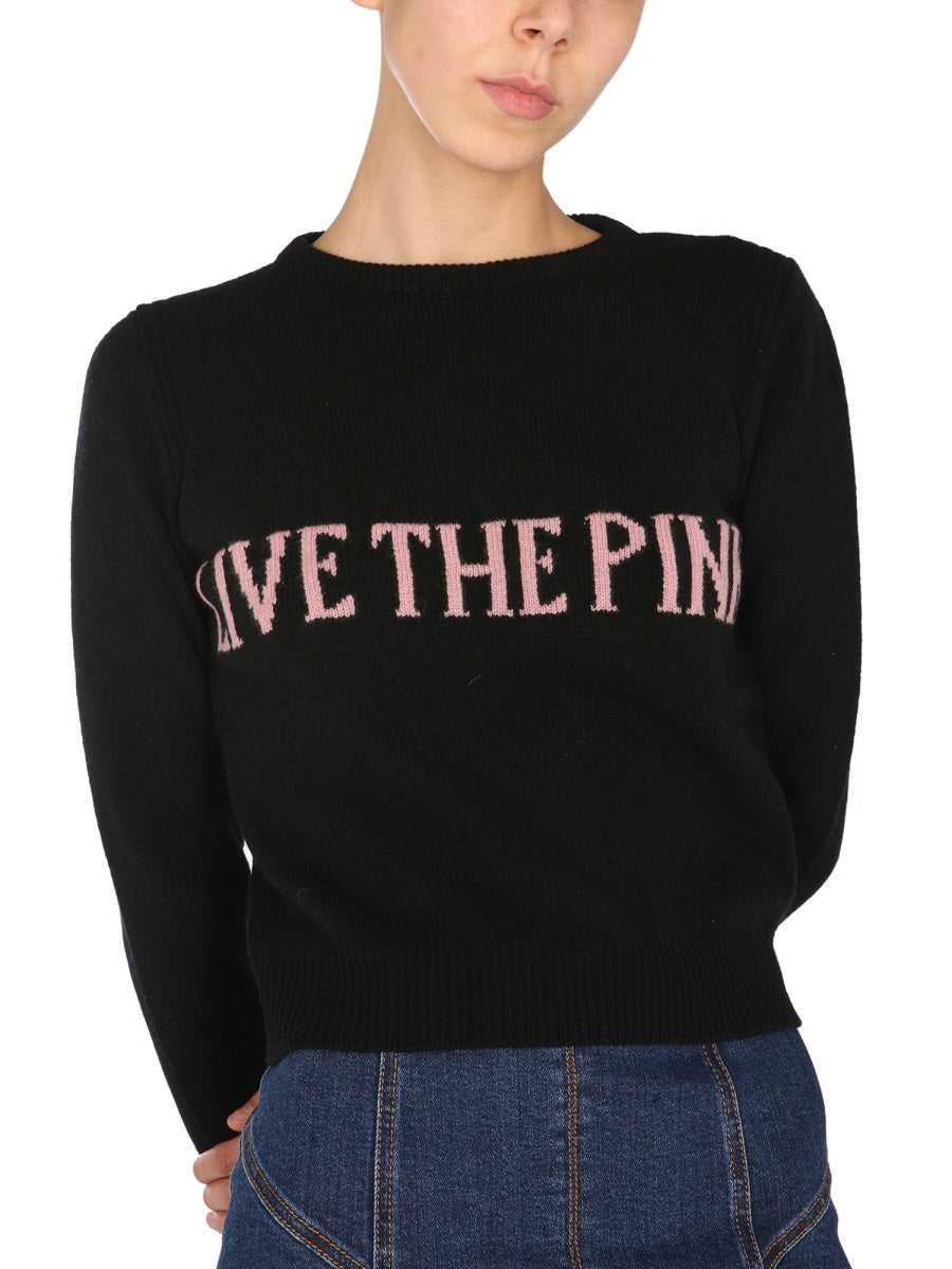 ALBERTA FERRETTI Crew Neck 'Live the Dream' Sweater
