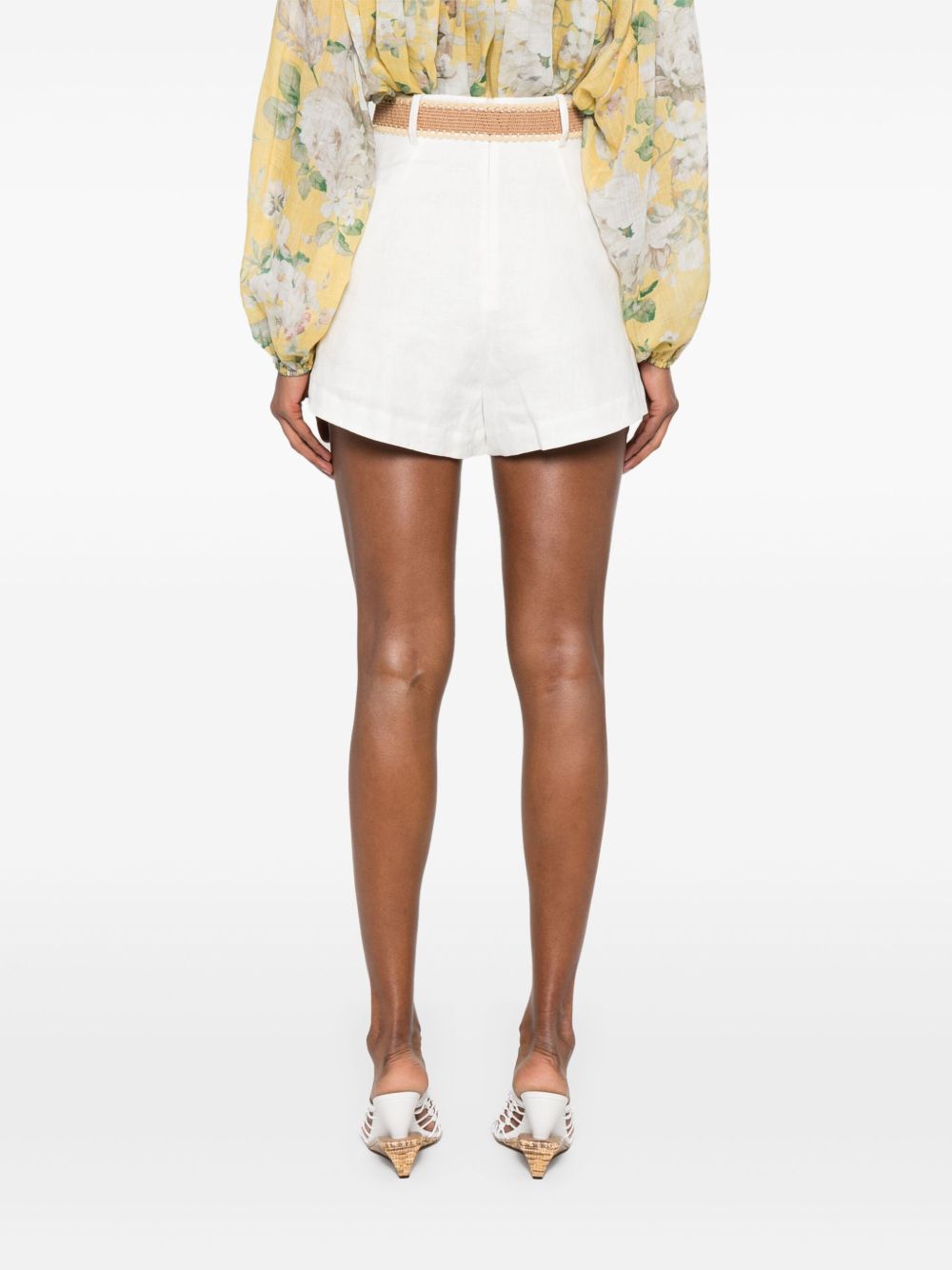 ZIMMERMANN High-Waisted Linen Mini Shorts for Women