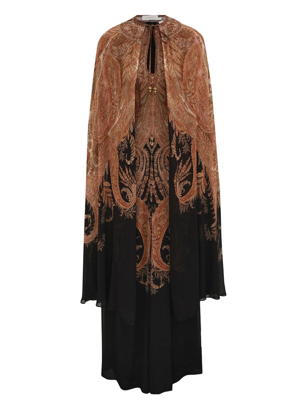 ZIMMERMANN Paisley Print Mini Dress with Cape Sleeves