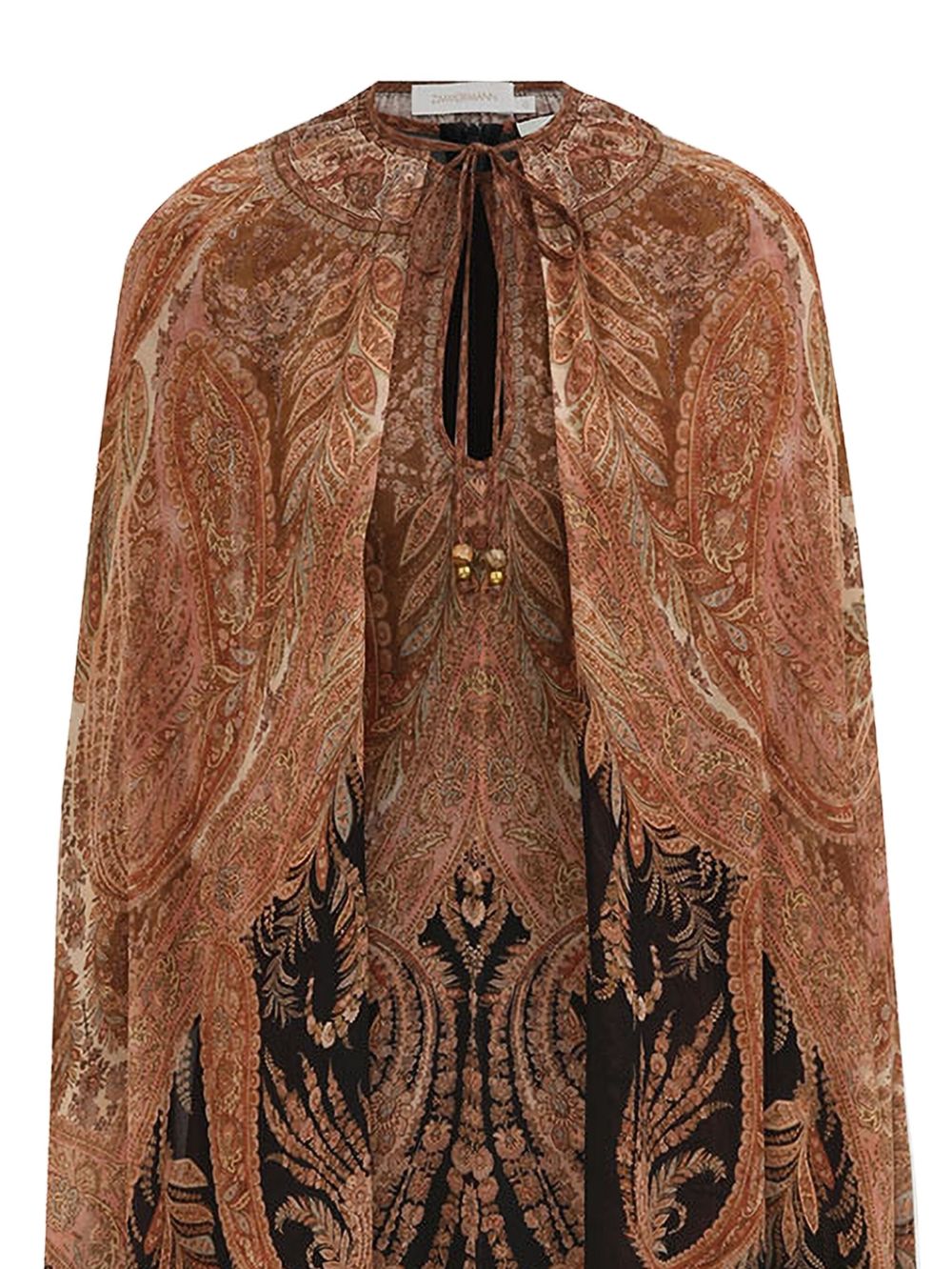 ZIMMERMANN Paisley Print Mini Dress with Cape Sleeves