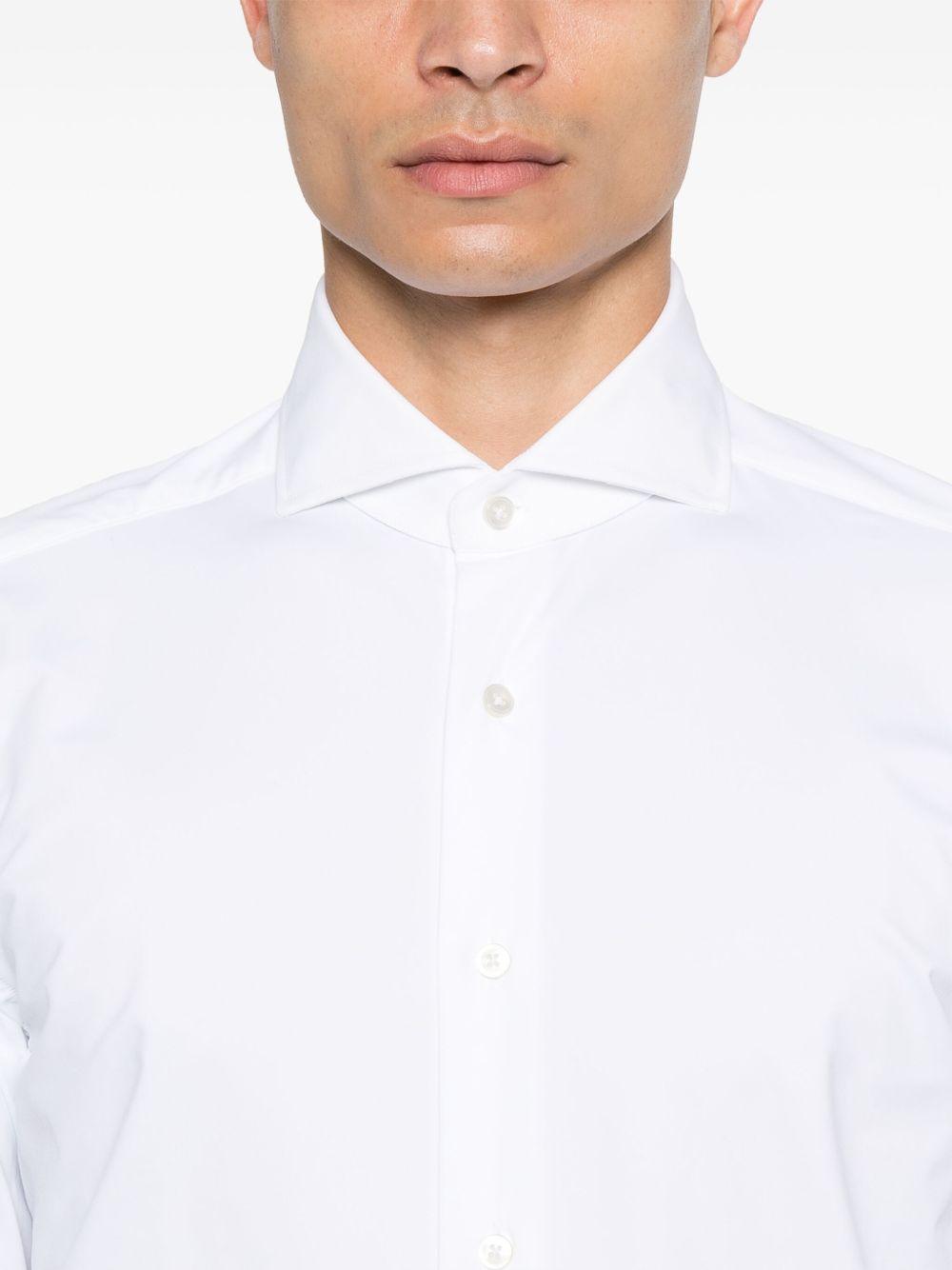 XACUS Men's Stretch Twill Shirt with Spread Collar