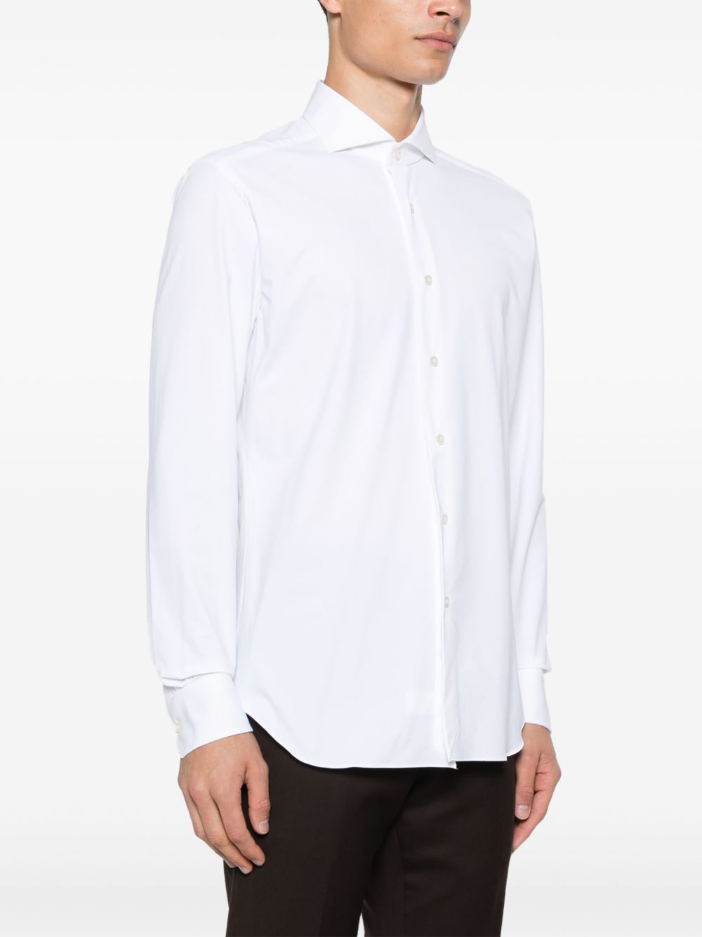 XACUS Men's Stretch Twill Shirt with Spread Collar