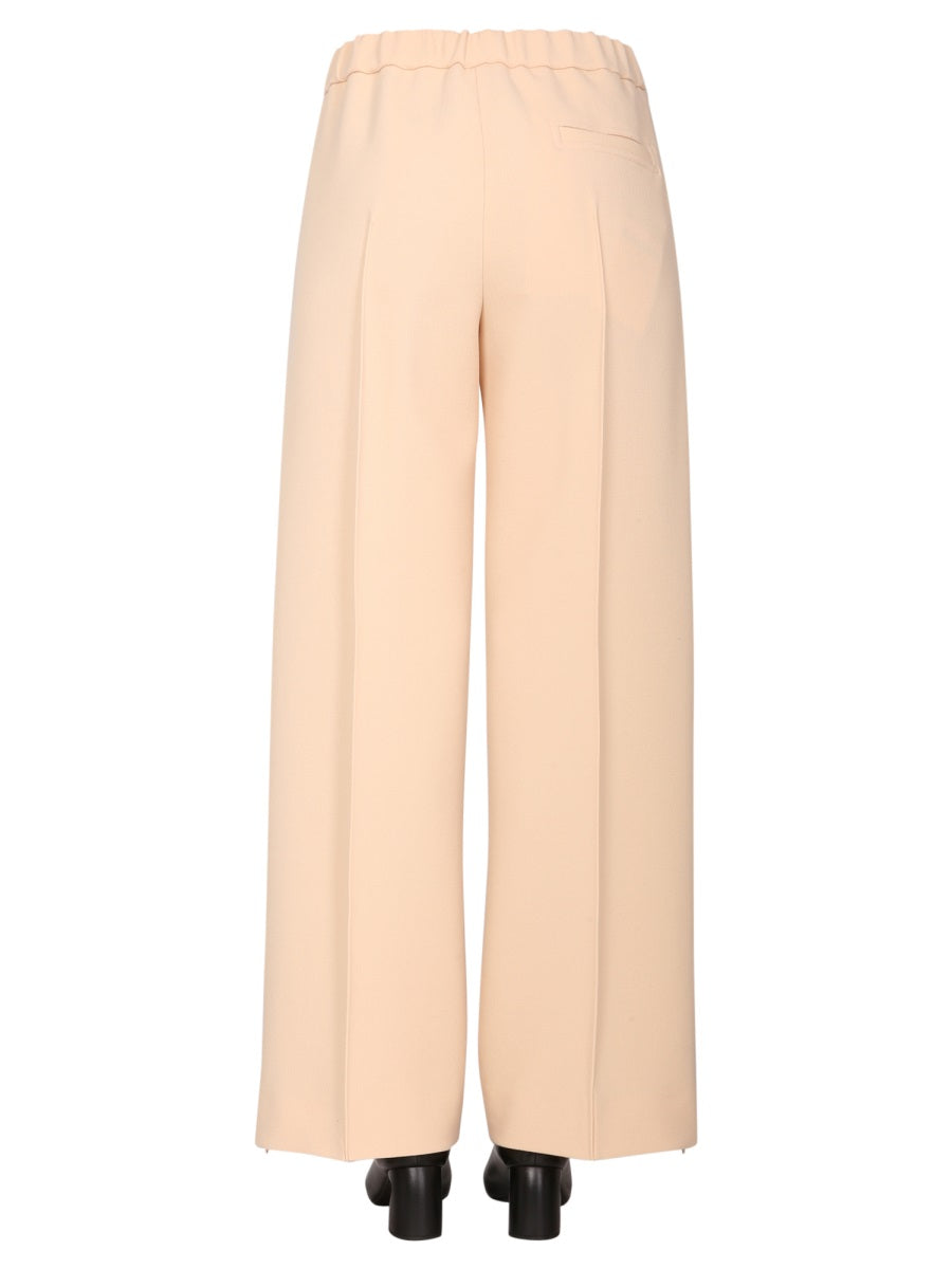JIL SANDER Elegant Wool Trousers with Elasticized Waist for Women
