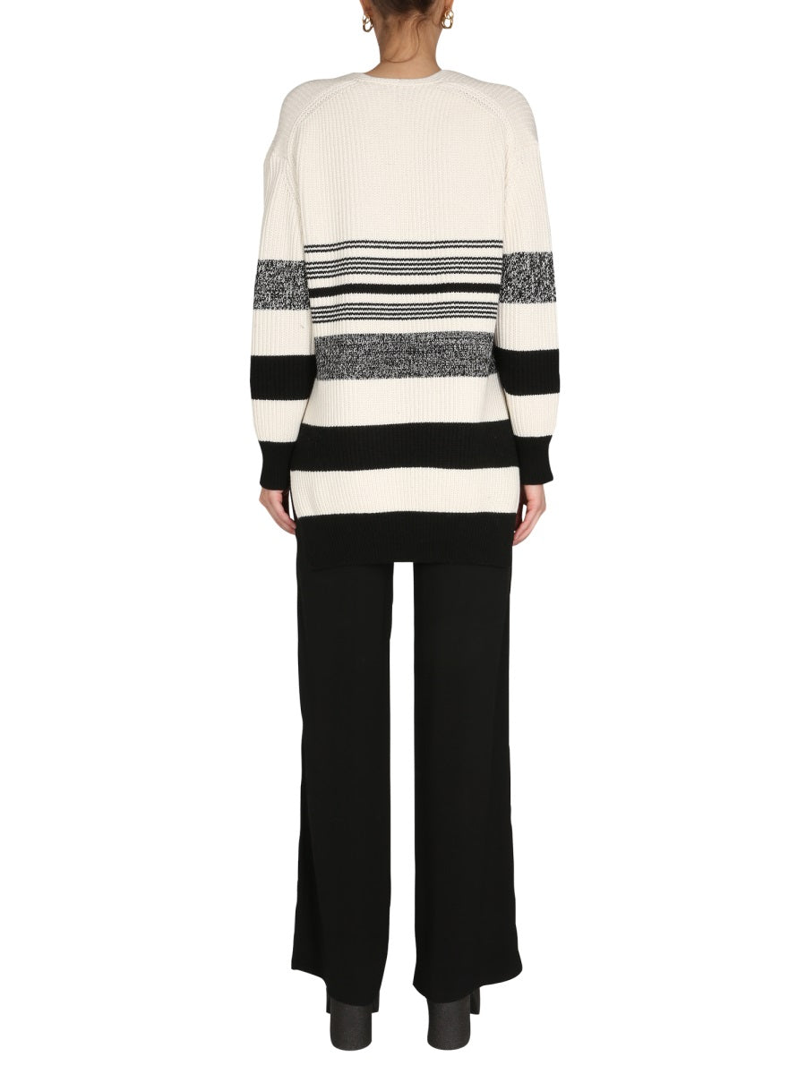 PROENZA SCHOULER WHITE LABEL V-Neck Sweater with Side Slits
