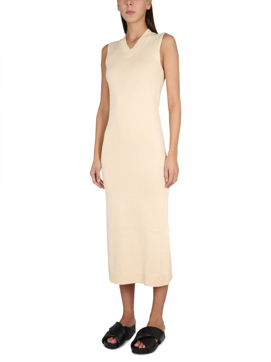 ASPESI Elegant V-Neck Long Dress for Women