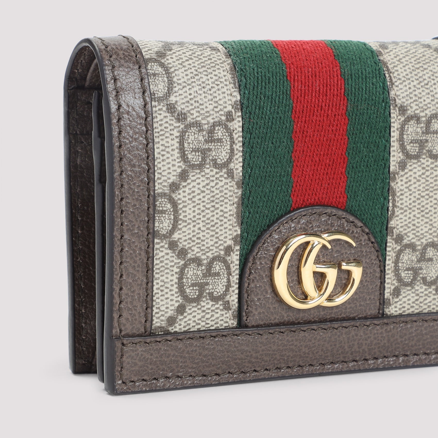 GUCCI Mini Leather Wallet with GG Supreme Textile