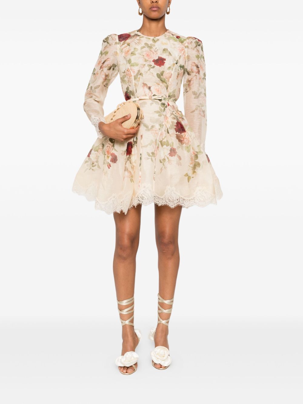 ZIMMERMANN Hypnotic Lace Trim Mini Dress Size 1