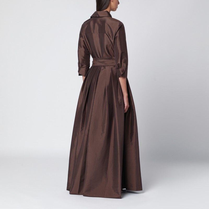 JONATHAN SIMKHAI Belted Shirt Dress with Pleated Skirt and Side Pockets